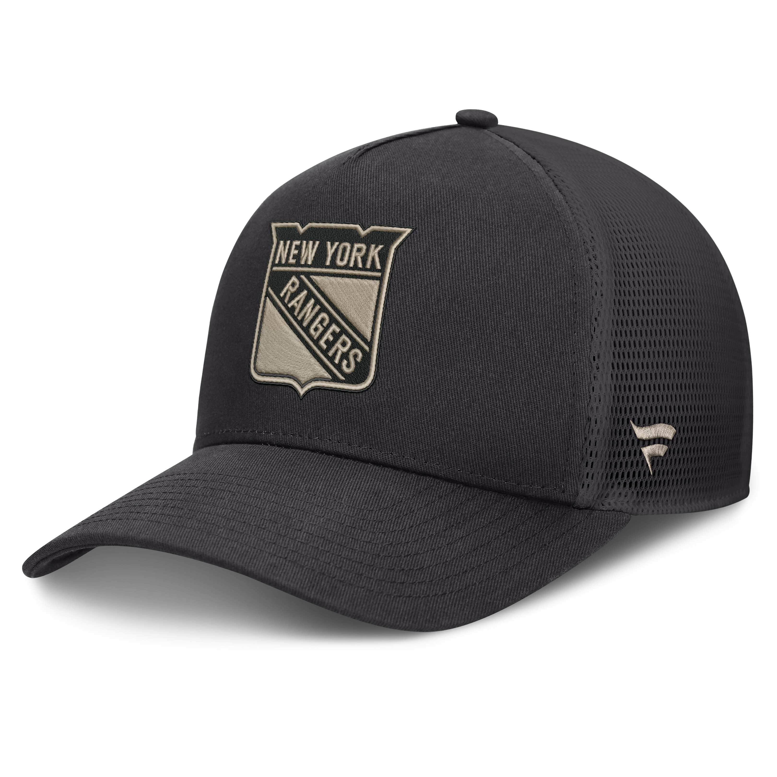 Casquette Fanatics Charcoal New York Rangers Route Soft Wash à dos en maille A pour homme