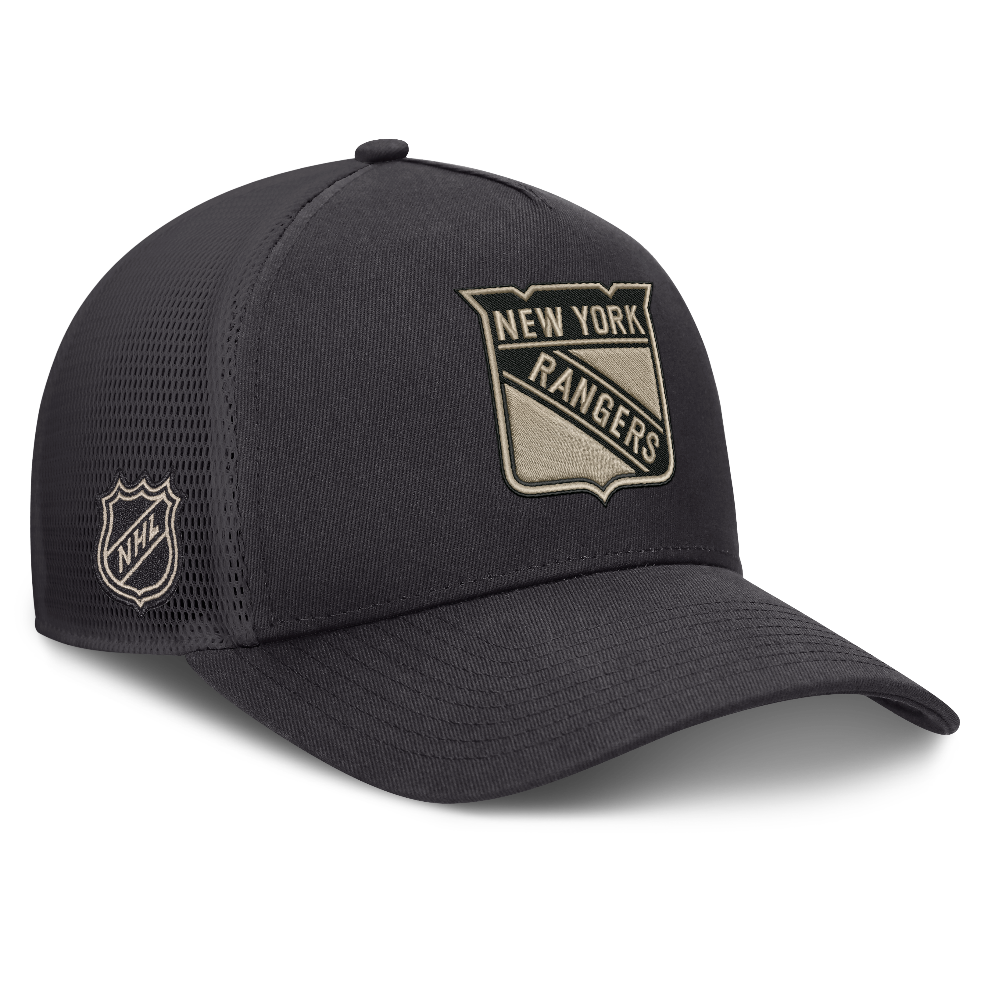 Casquette Fanatics Charcoal New York Rangers Route Soft Wash à dos en maille A pour homme