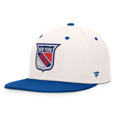 New York Rangers Fanatics Heritage Ballpark Snapback Hat - Cream/Royal