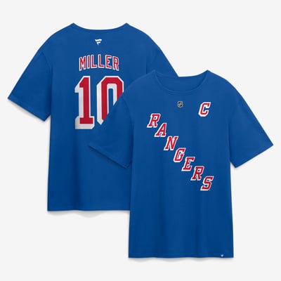 J.T. Miller New York Rangers Fanatics Authentic Stack Name & Number T-Shirt - Blue