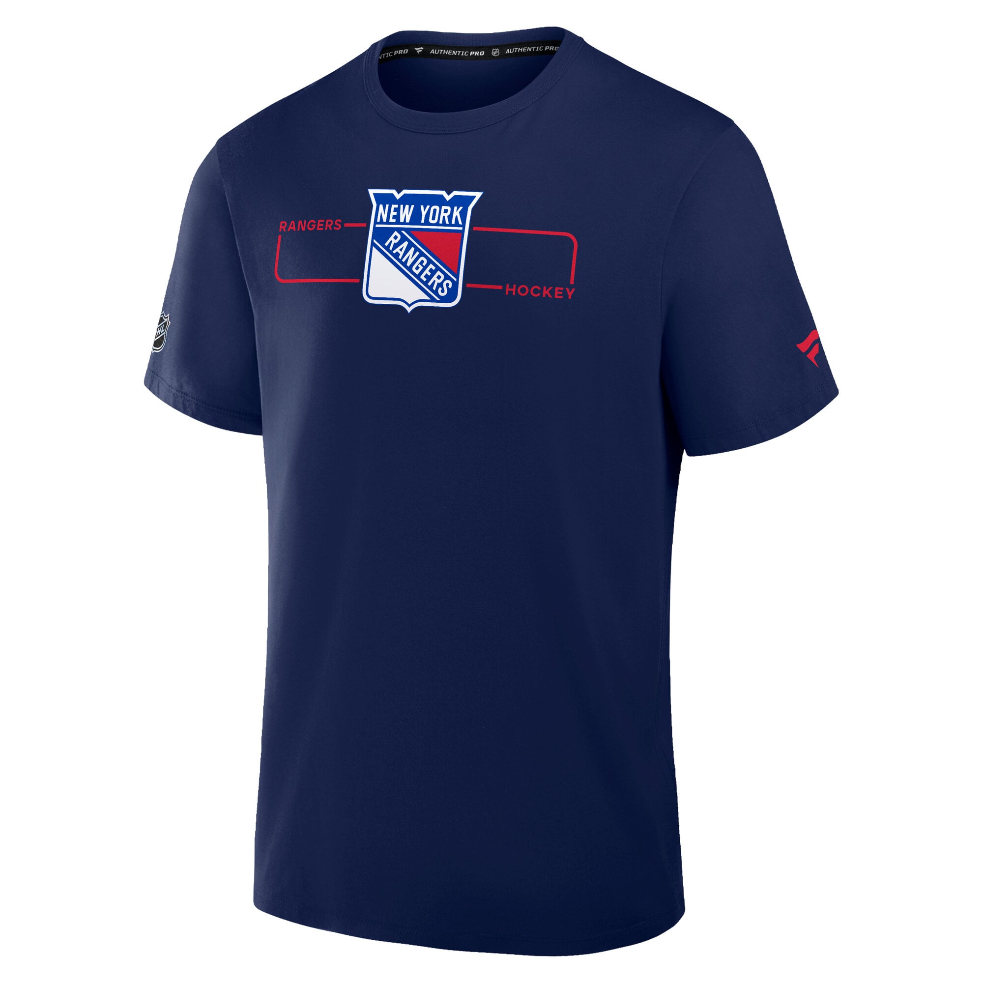 Men's Fanatics Navy New York Rangers Authentic Pro Primary Logo T-Shirt
