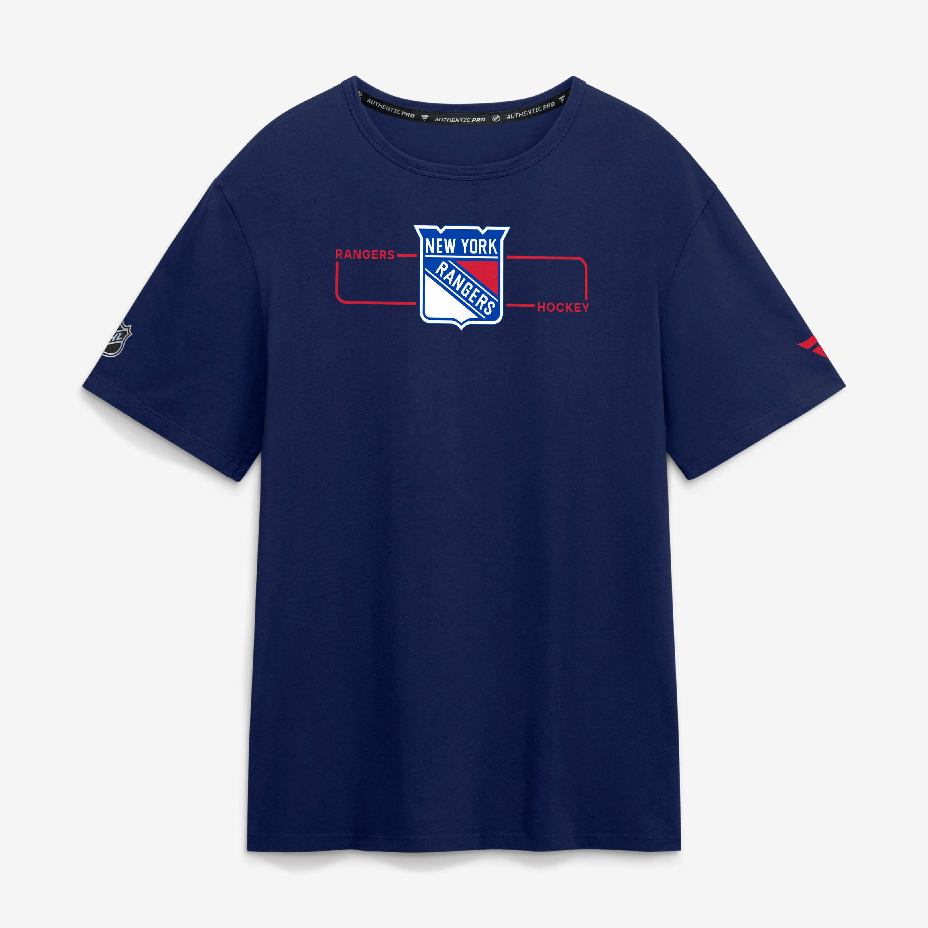 Men's Fanatics Navy New York Rangers Authentic Pro Primary Logo T-Shirt