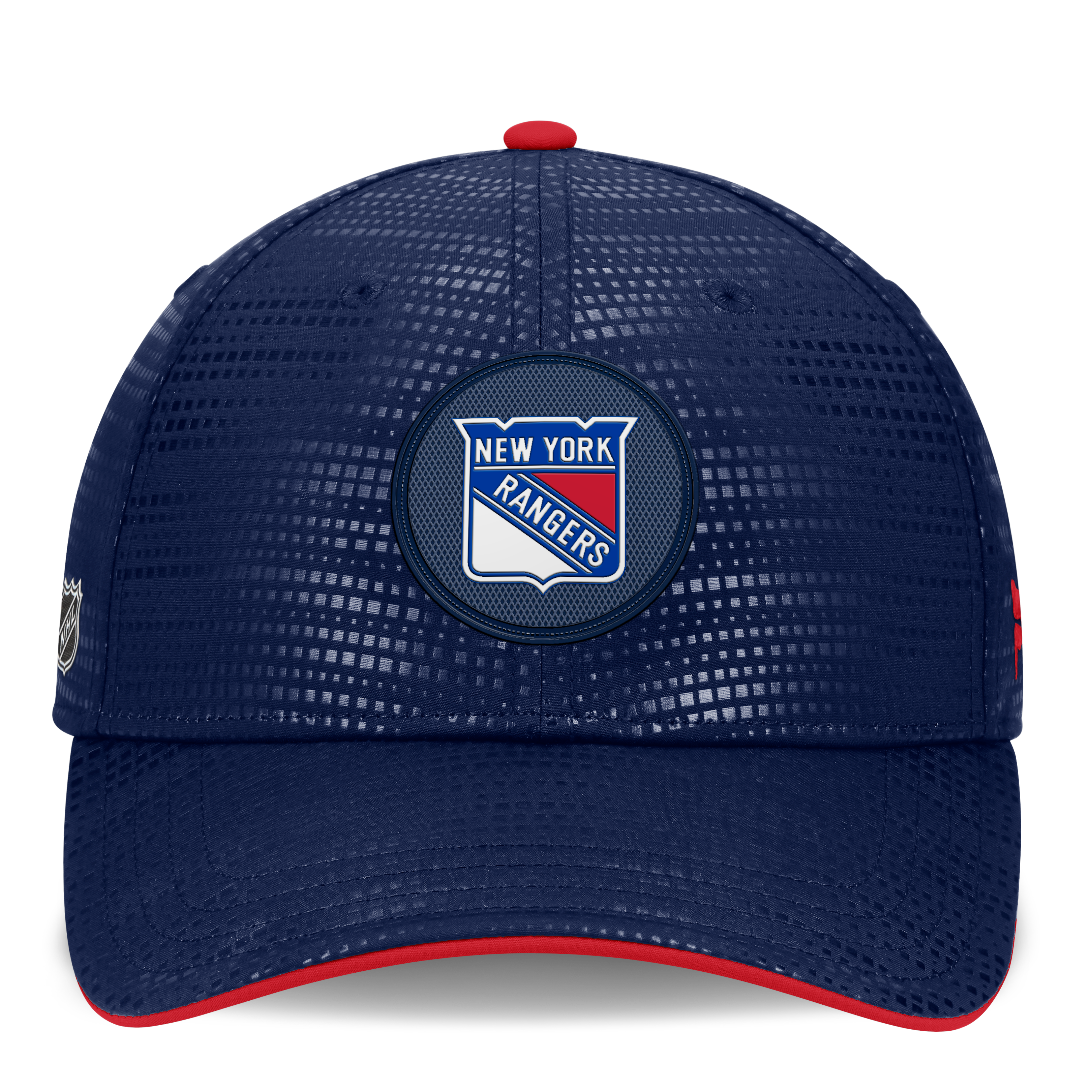 Men's Fanatics Navy New York Rangers Authentic Pro Rink Debossed Stretch Fit Hat