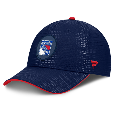 Casquette New York Rangers Fanatics Authentic Pro Rink à logo en relief et coupe extensible - Bleu marine