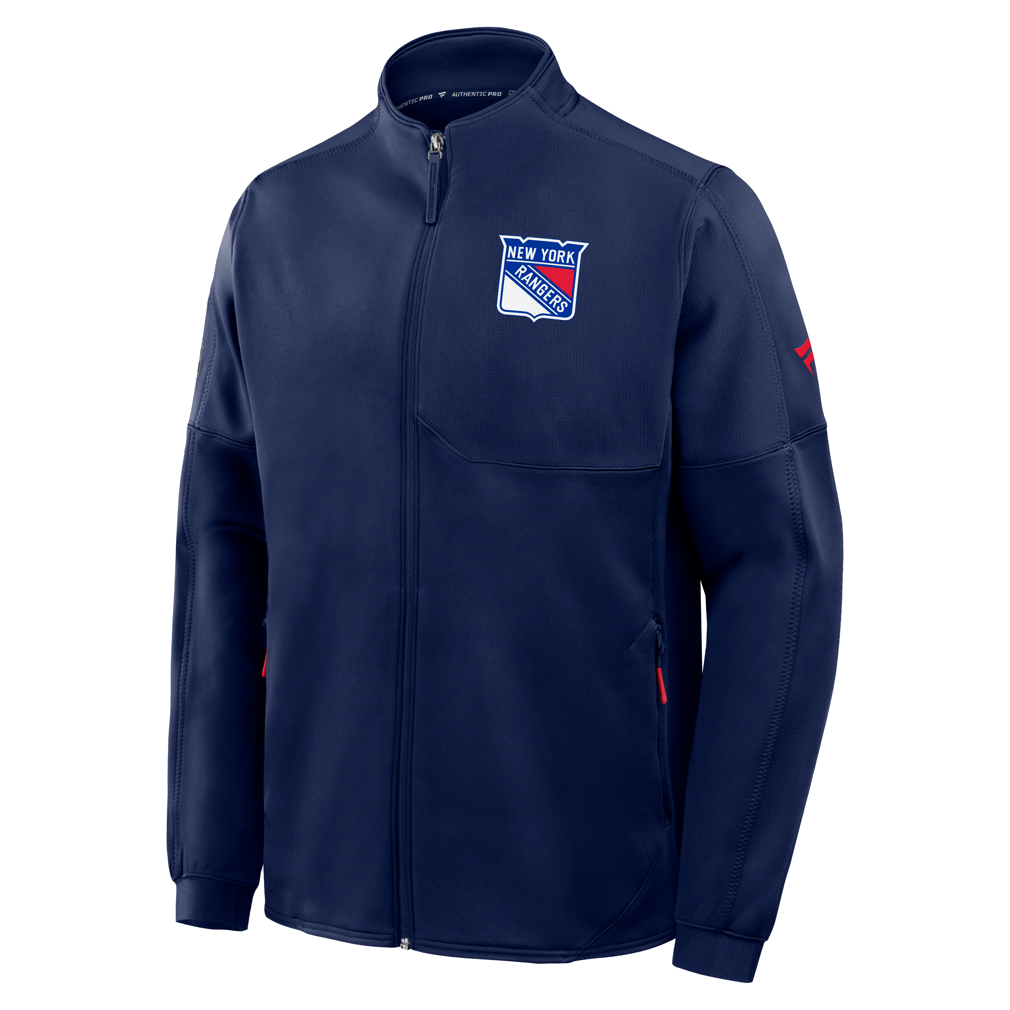Men's Fanatics Navy New York Rangers Authentic Pro Rink Fleece Full-Zip Jacket