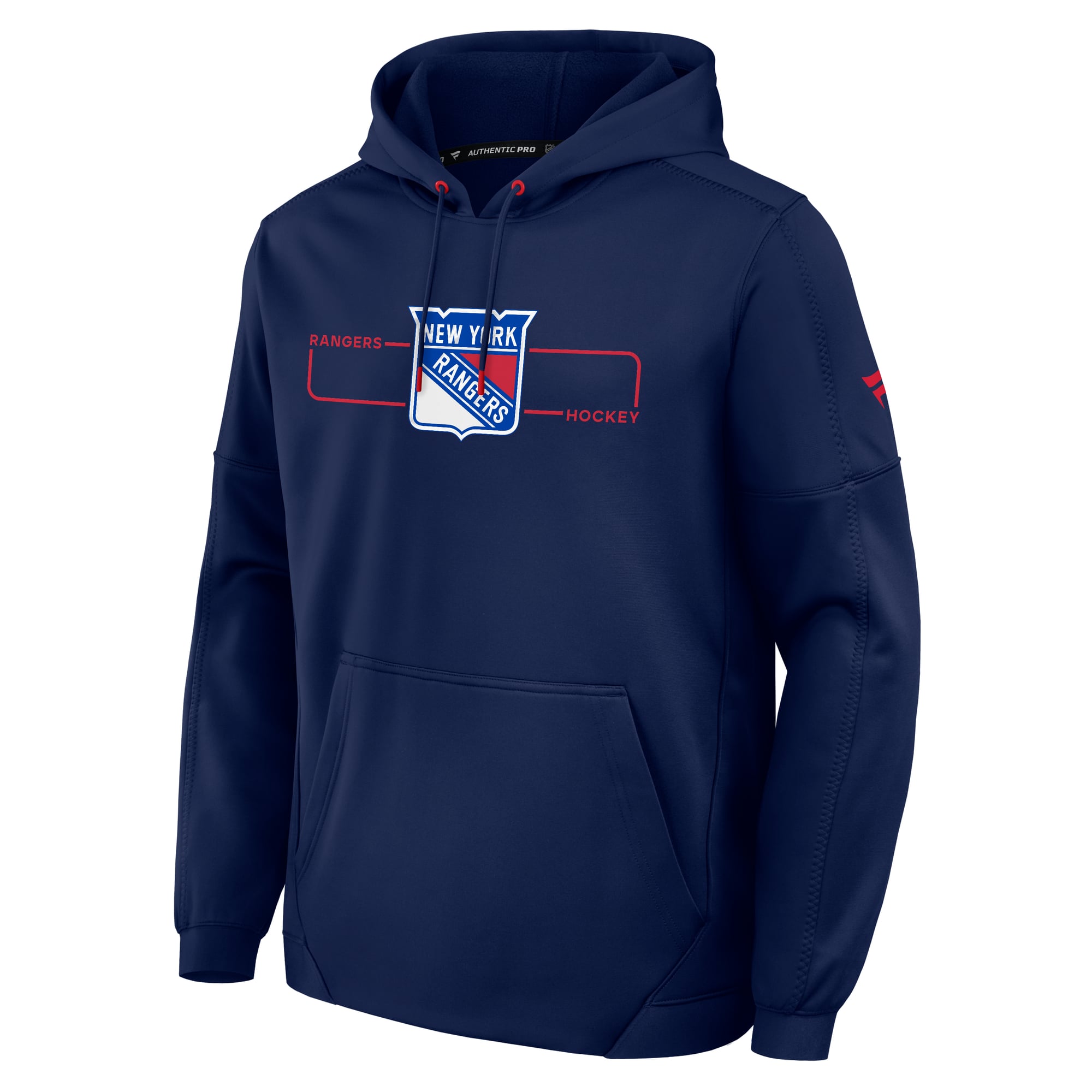 Men's Fanatics Navy New York Rangers Authentic Pro Rink Fleece Pullover Hoodie