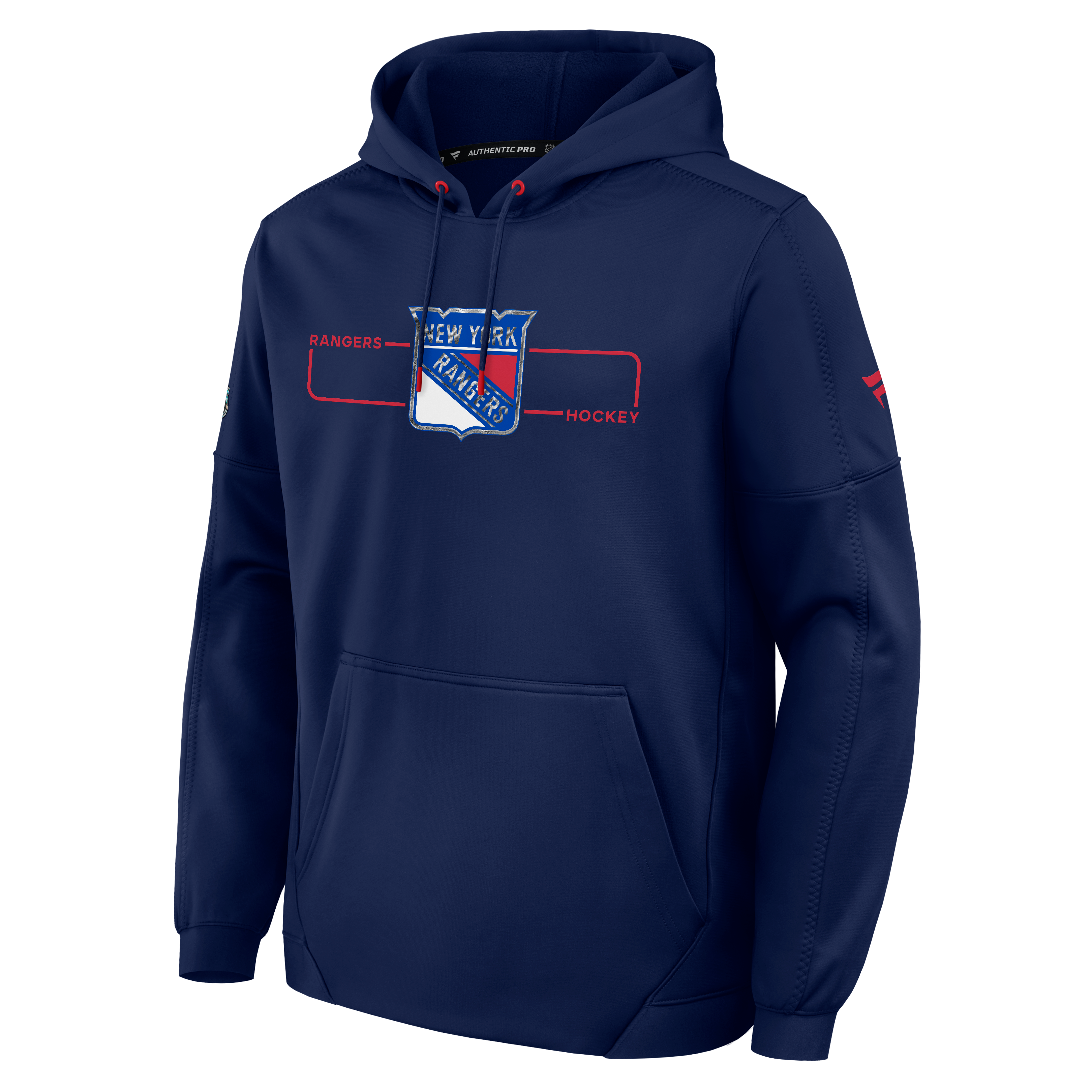 Men's Fanatics Navy New York Rangers Authentic Pro Rink Fleece Pullover Hoodie