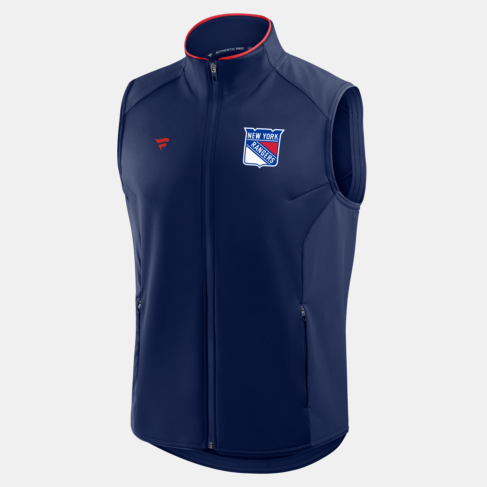 Men's Fanatics Navy New York Rangers Authentic Pro Rink Full-Zip Vest