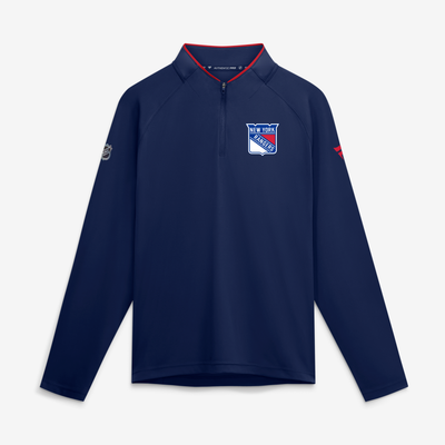 New York Rangers Fanatics Authentic Pro Rink Raglan Lightweight Quarter-Zip Pullover - Navy