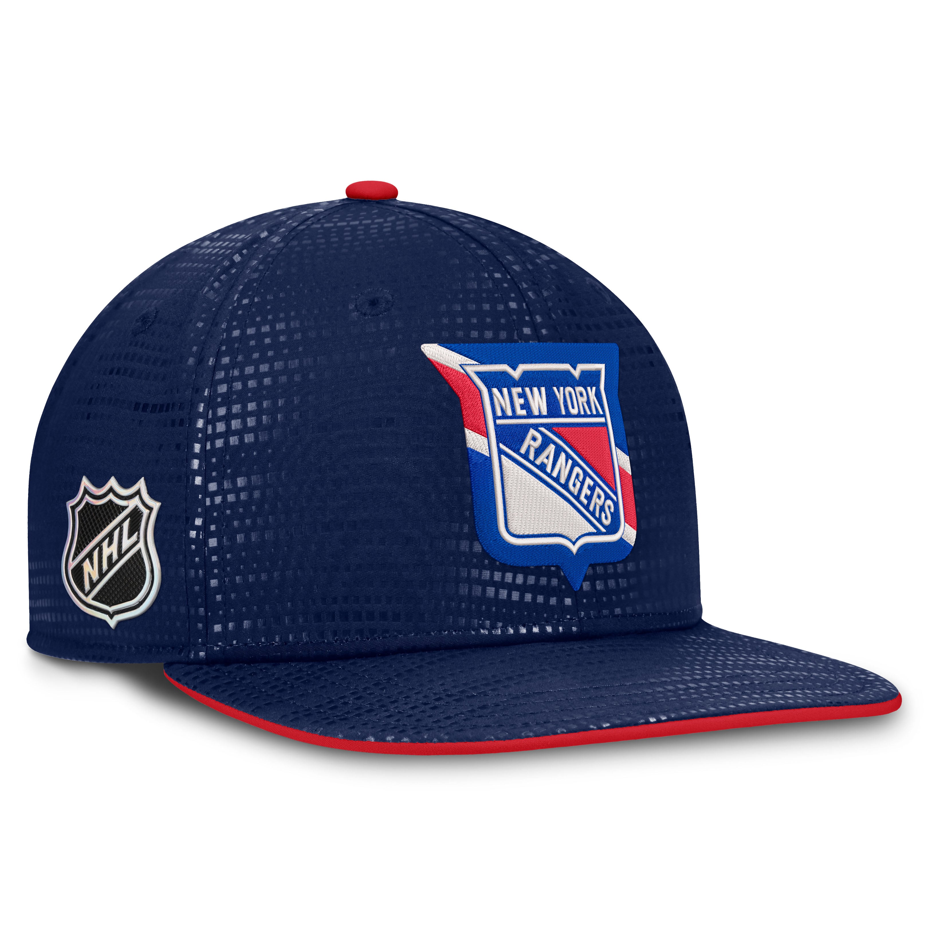 Casquette à visière carrée authentique New York Rangers bleu marine pour homme (Fanatics)