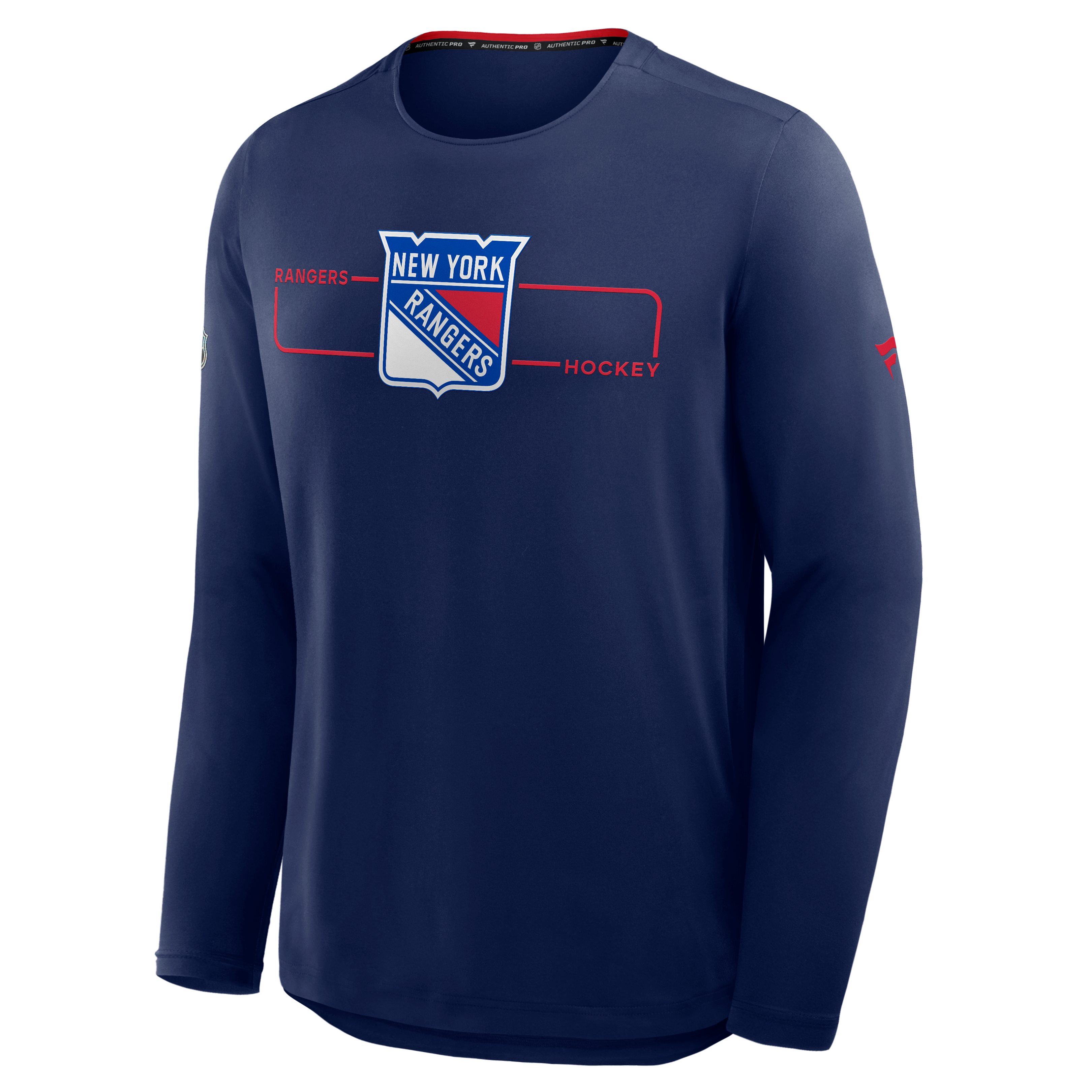 Men's Fanatics Navy New York Rangers Authentic Pro Rink Tech Long Sleeve T-Shirt