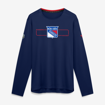 T-shirt à manches longues New York Rangers Fanatics Authentic Pro Rink Tech - Bleu marine