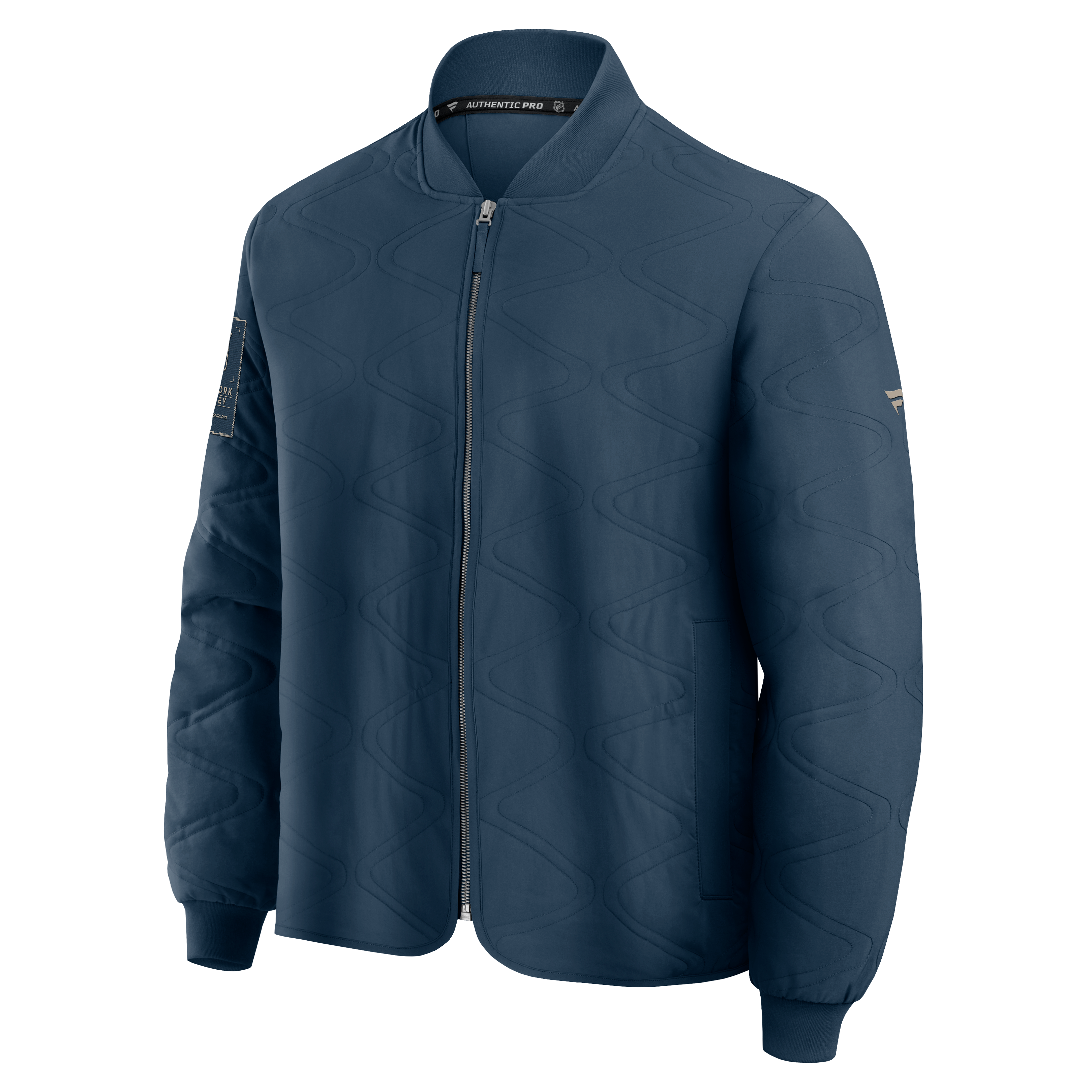 Veste bomber authentique New York Rangers bleu marine pour homme (Fanatics)