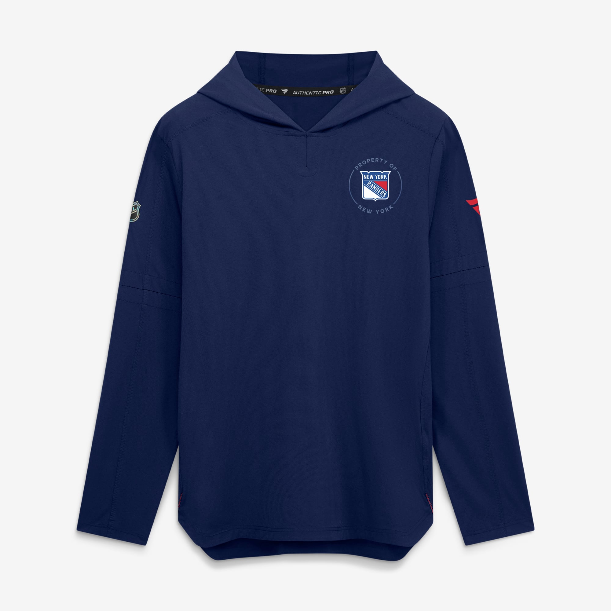Sweat à capuche léger Fanatics Navy New York Rangers Authentic Pro Train pour homme