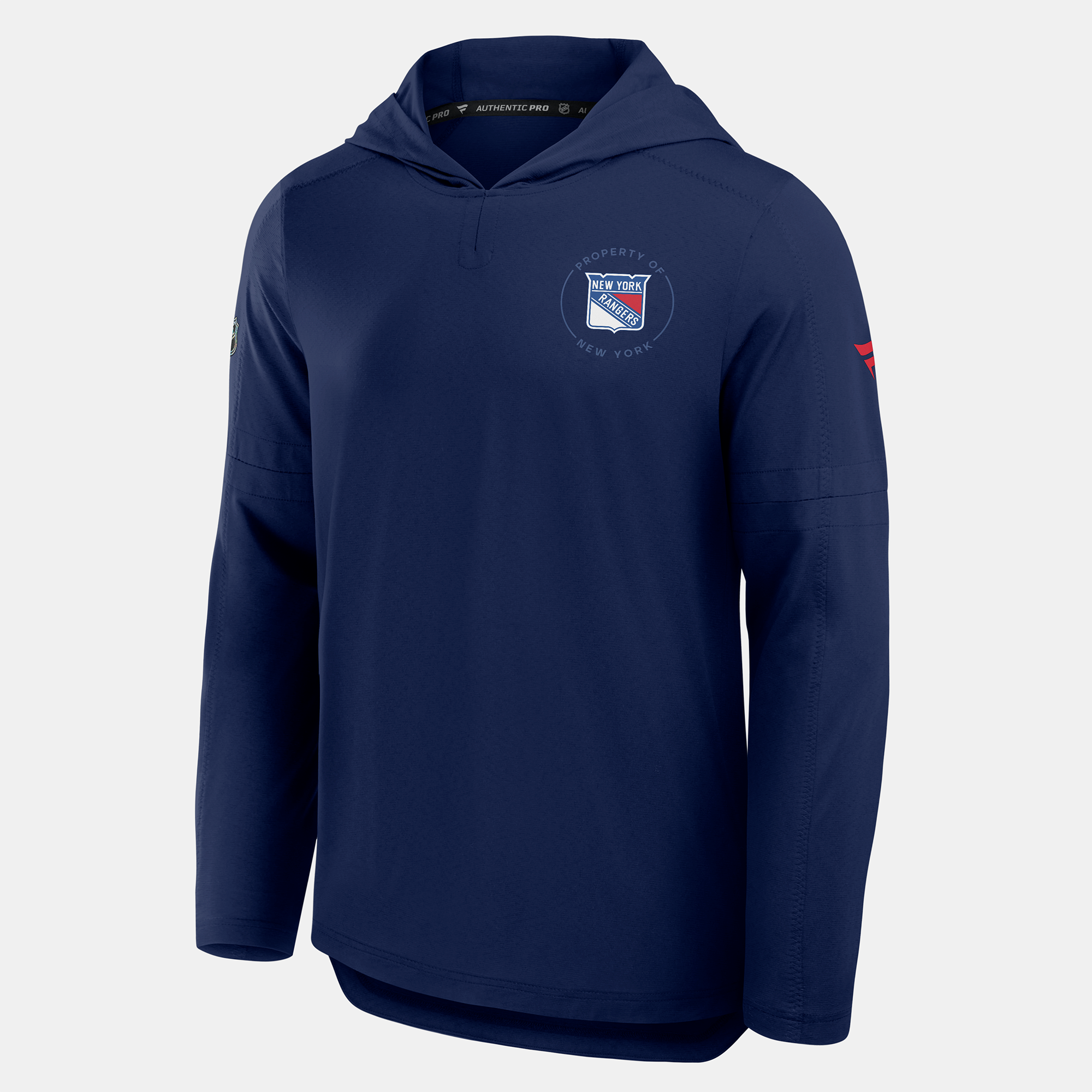 Sweat à capuche léger Fanatics Navy New York Rangers Authentic Pro Train pour homme