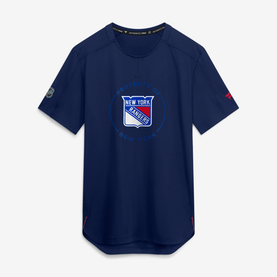 T-shirt de performance New York Rangers Fanatics Authentic Pro Train - Bleu marine