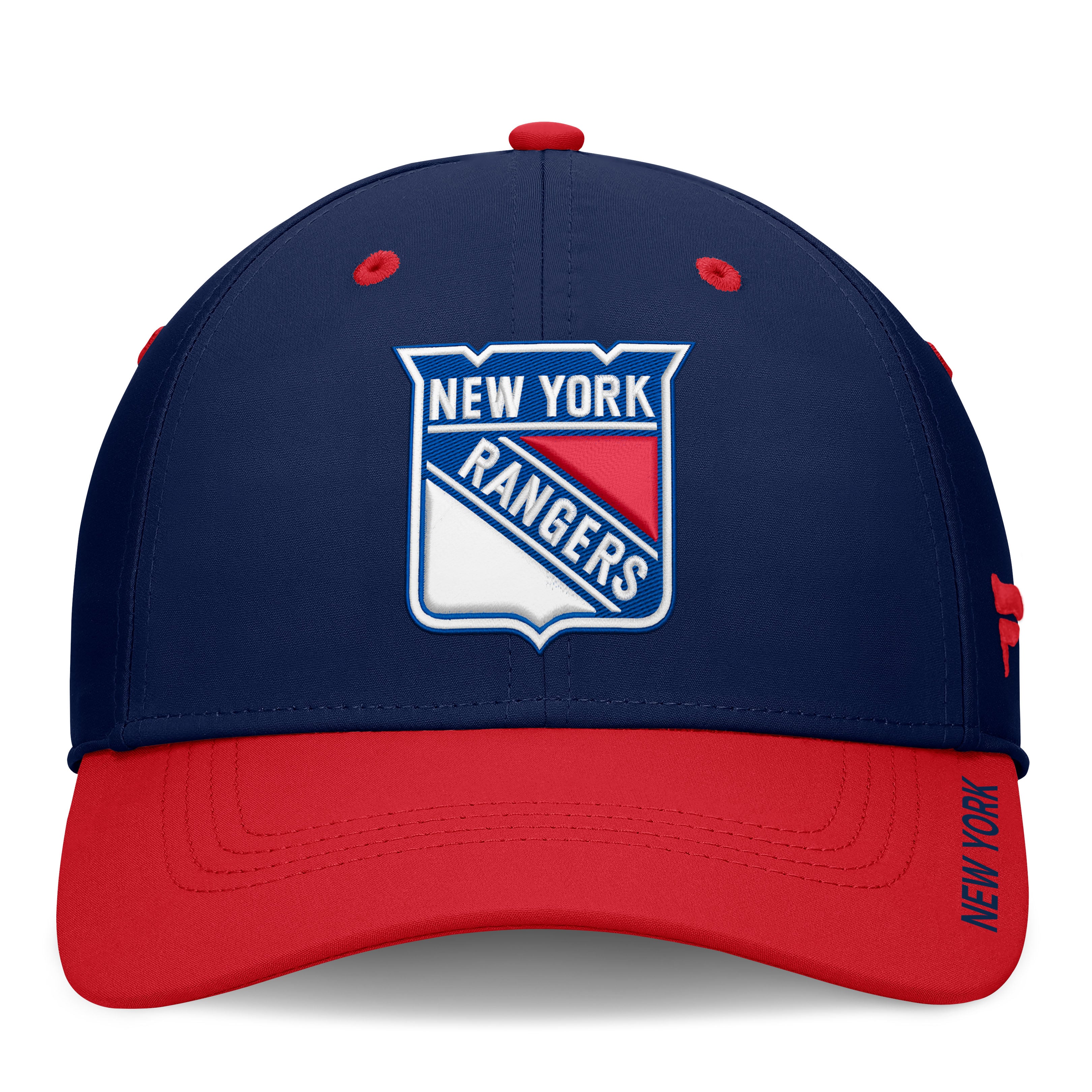 Men's Fanatics Navy/Red New York Rangers Authentic Pro Rink Stretch Hat
