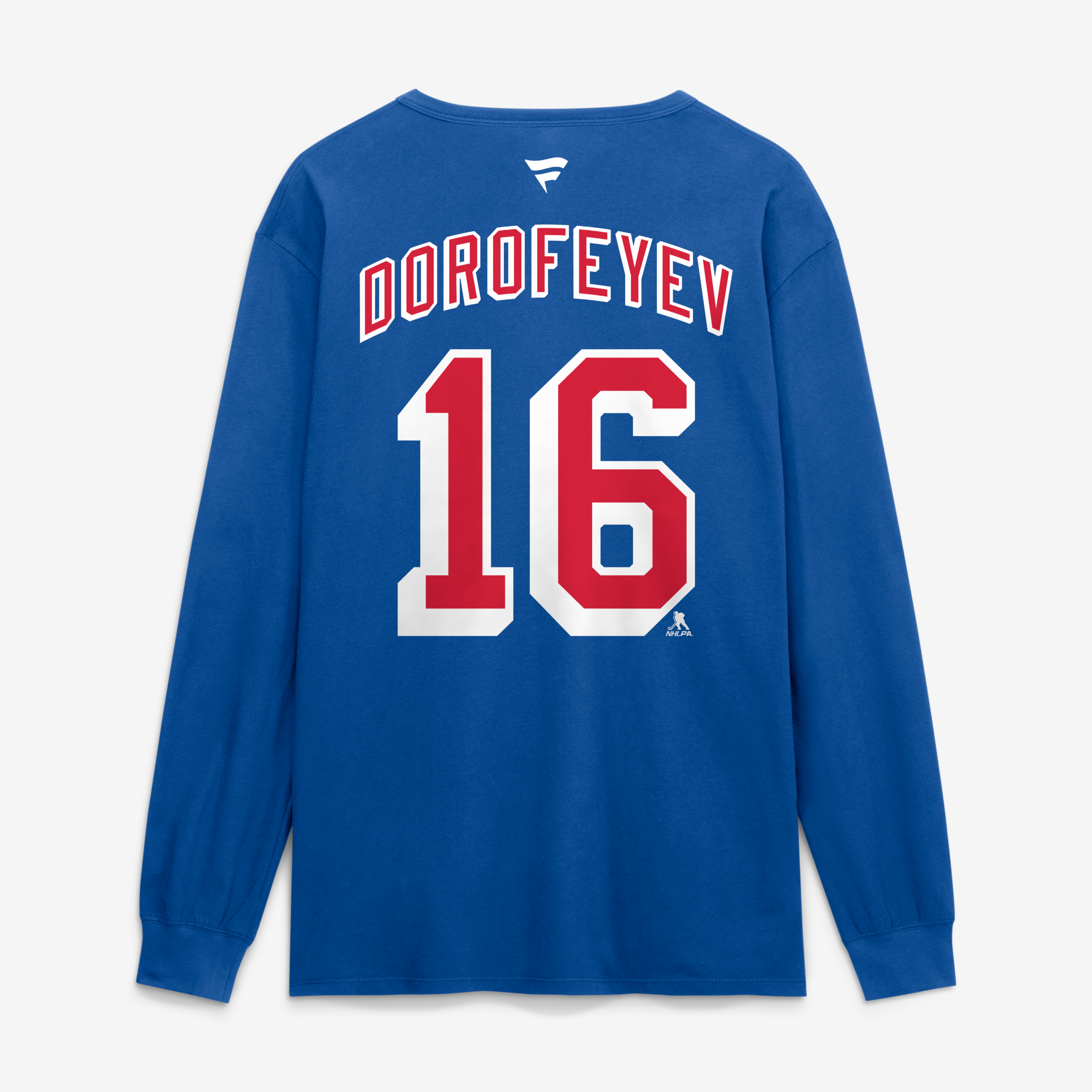 Men's Fanatics Pavel Dorofeyev Blue New York Rangers Authentic Stack Name & Number Long Sleeve T-Shirt