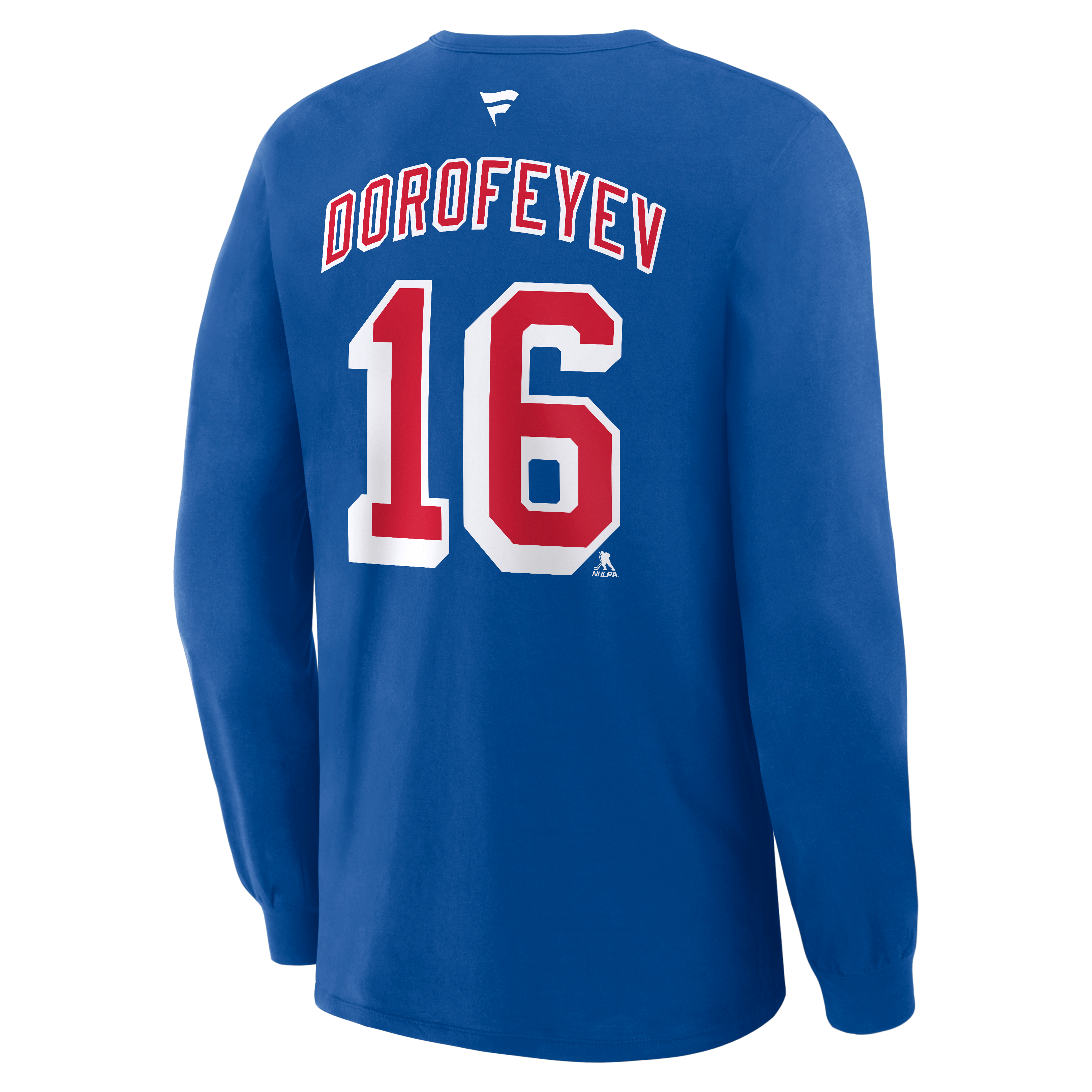 Men's Fanatics Pavel Dorofeyev Blue New York Rangers Authentic Stack Name & Number Long Sleeve T-Shirt