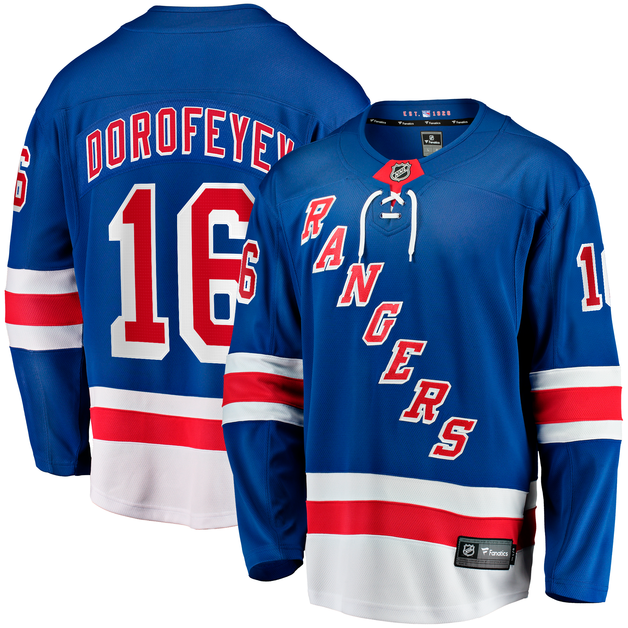 Men's Fanatics Pavel Dorofeyev Blue New York Rangers Home Breakaway Jersey