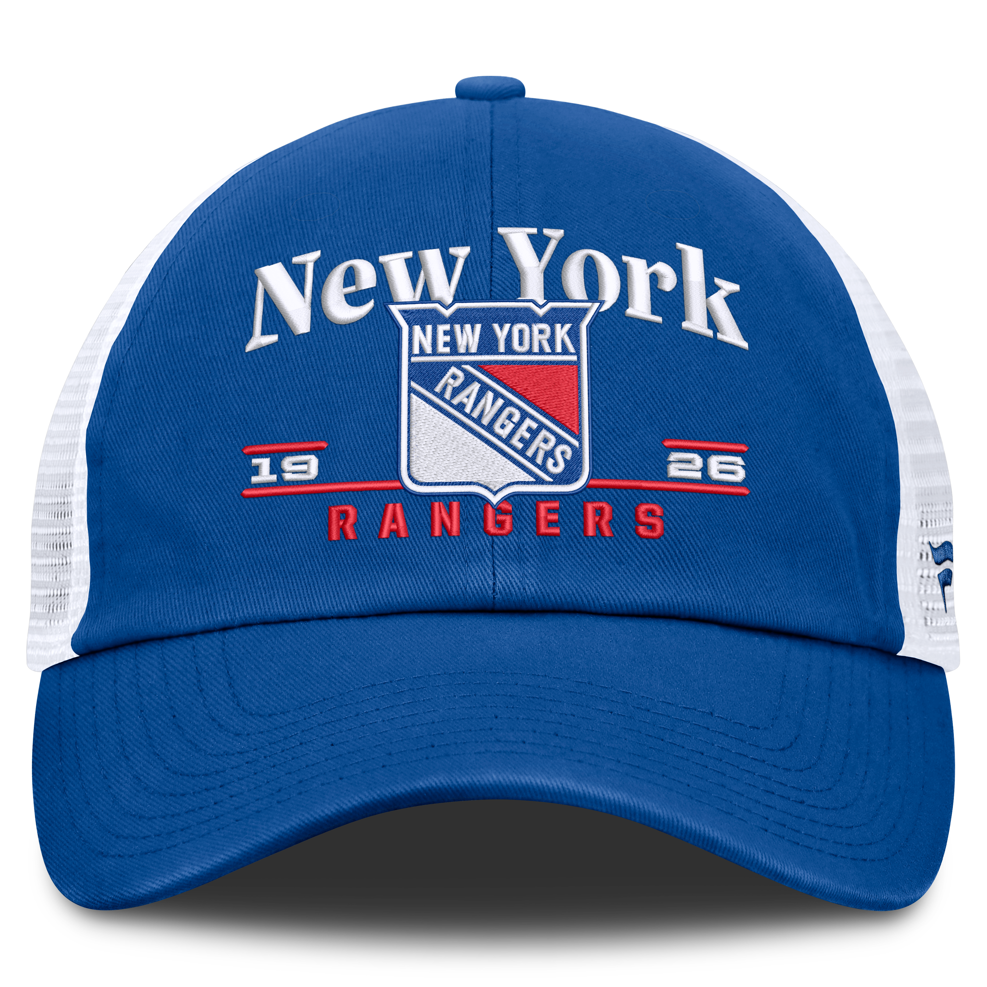 Casquette trucker ajustable Fanatics Royal New York Rangers Fundamental Underline pour homme