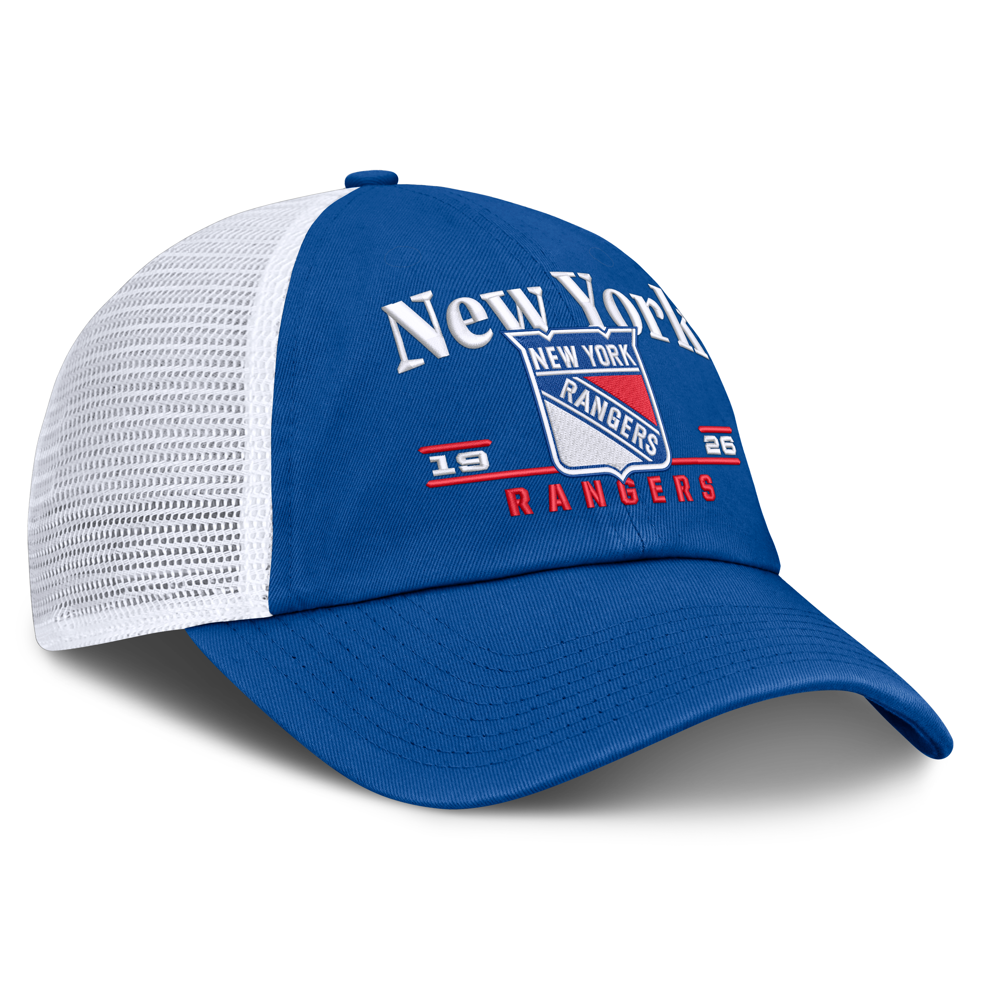 Casquette trucker ajustable Fanatics Royal New York Rangers Fundamental Underline pour homme