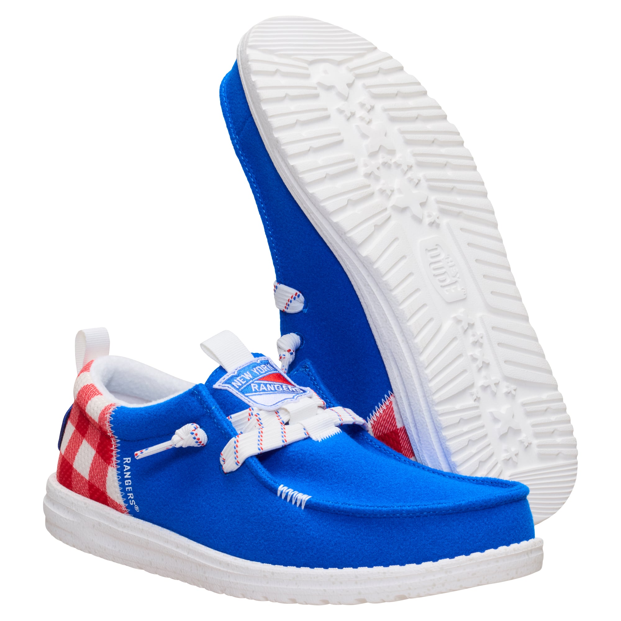 Chaussures décontractées à enfiler pour hommes Hey Dude Blue New York Rangers Wally Funk