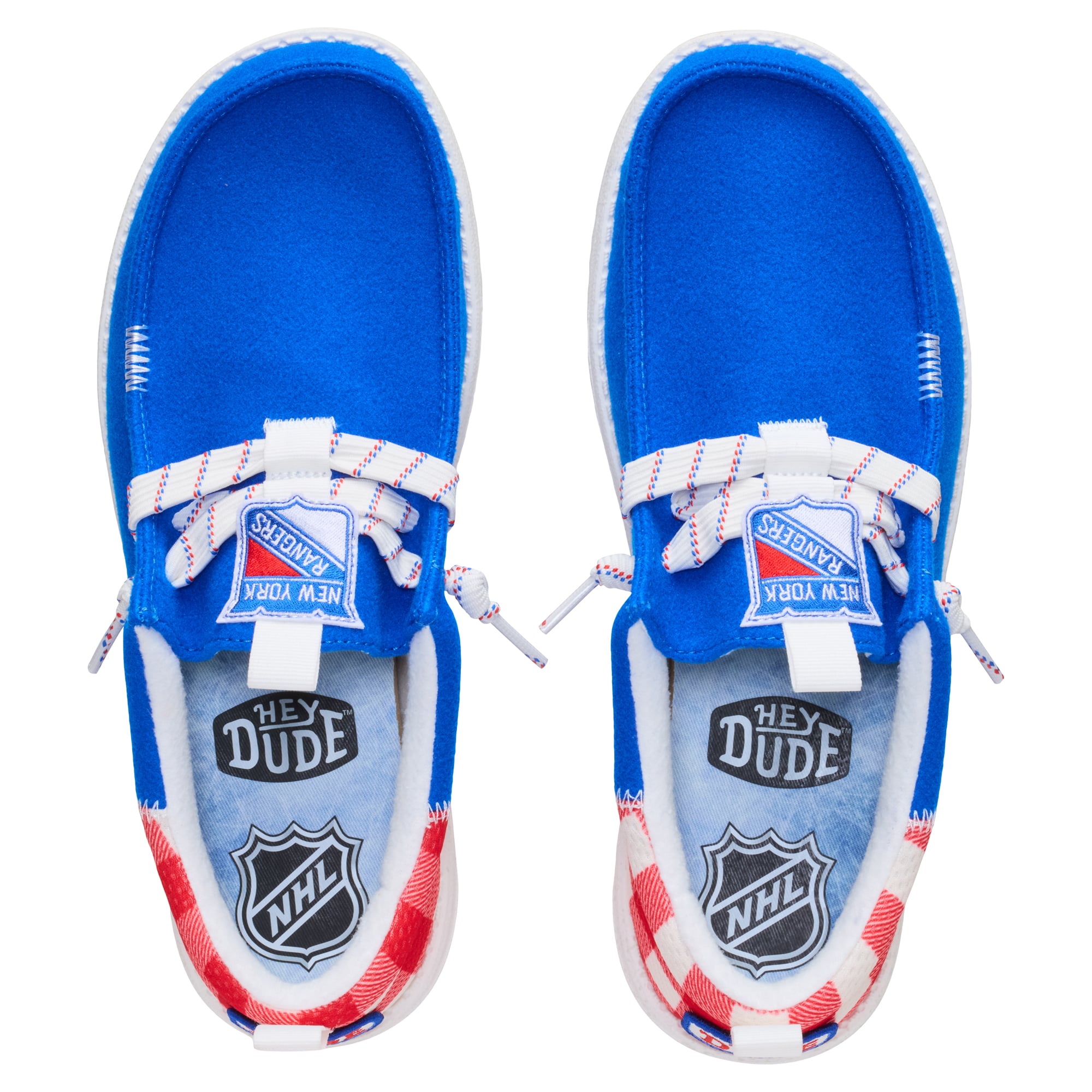 Chaussures décontractées à enfiler pour hommes Hey Dude Blue New York Rangers Wally Funk