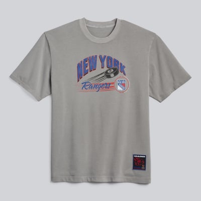 Men's New York Rangers lululemon Dilute Wash Pavement Grey Heavyweight Cotton T-Shirt