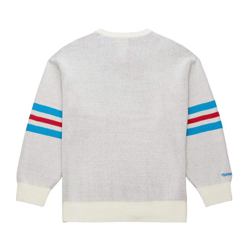 Pull rétro Mitchell & Ness pour homme des Rangers de New York, crème, avec logo du centenaire
