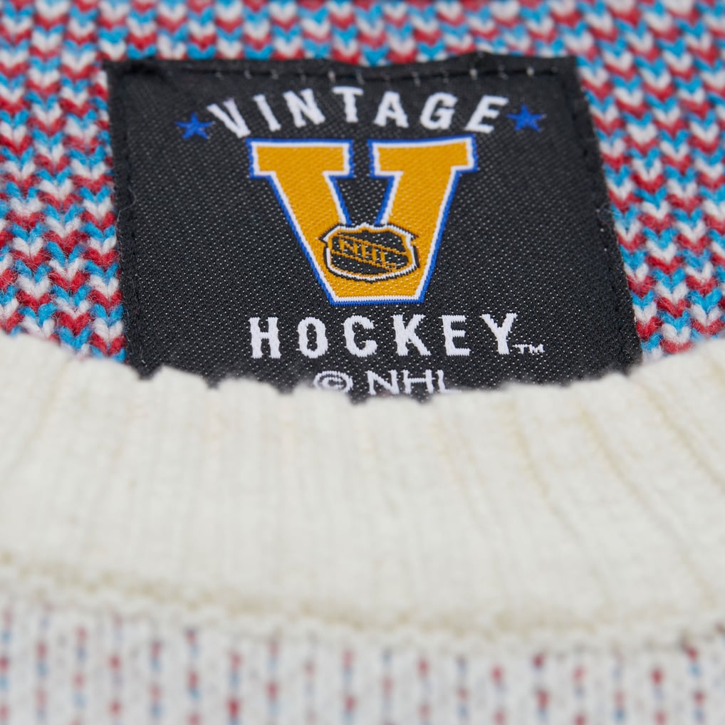 Pull rétro Mitchell & Ness pour homme des Rangers de New York, crème, avec logo du centenaire