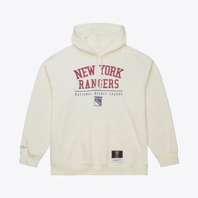  New York Rangers Mitchell & Ness Walk-Off Vintage Logo Fleece Hoodie - Cream