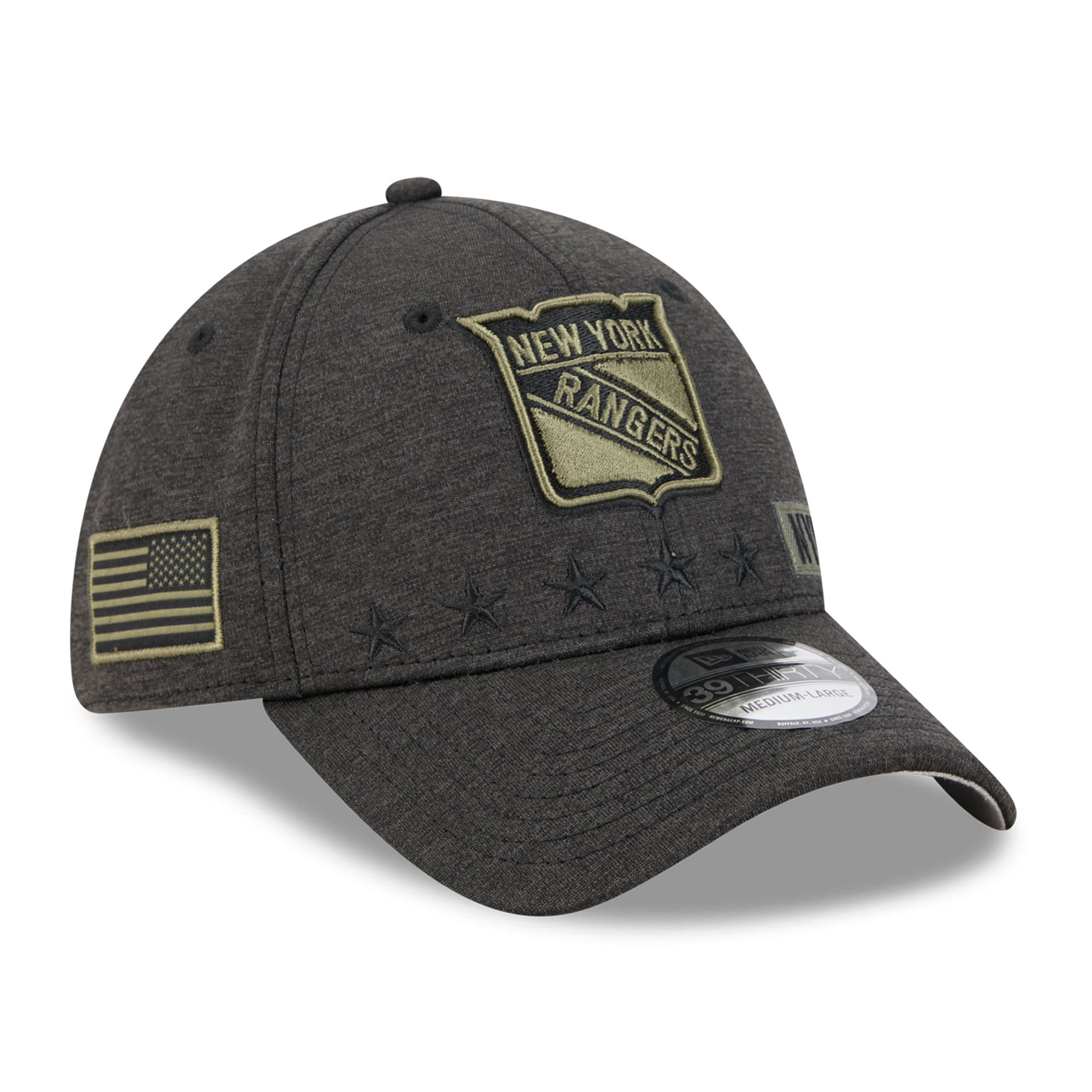 Casquette extensible New Era Stealth Mode Flex 39Thirty noire pour homme, York Rangers
