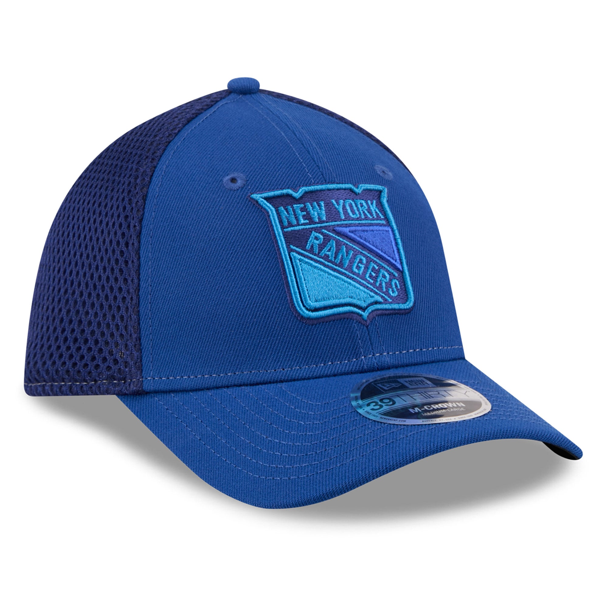 Casquette extensible New Era bleue York Rangers Neo Mesh 39THIRTY M-Crown pour homme