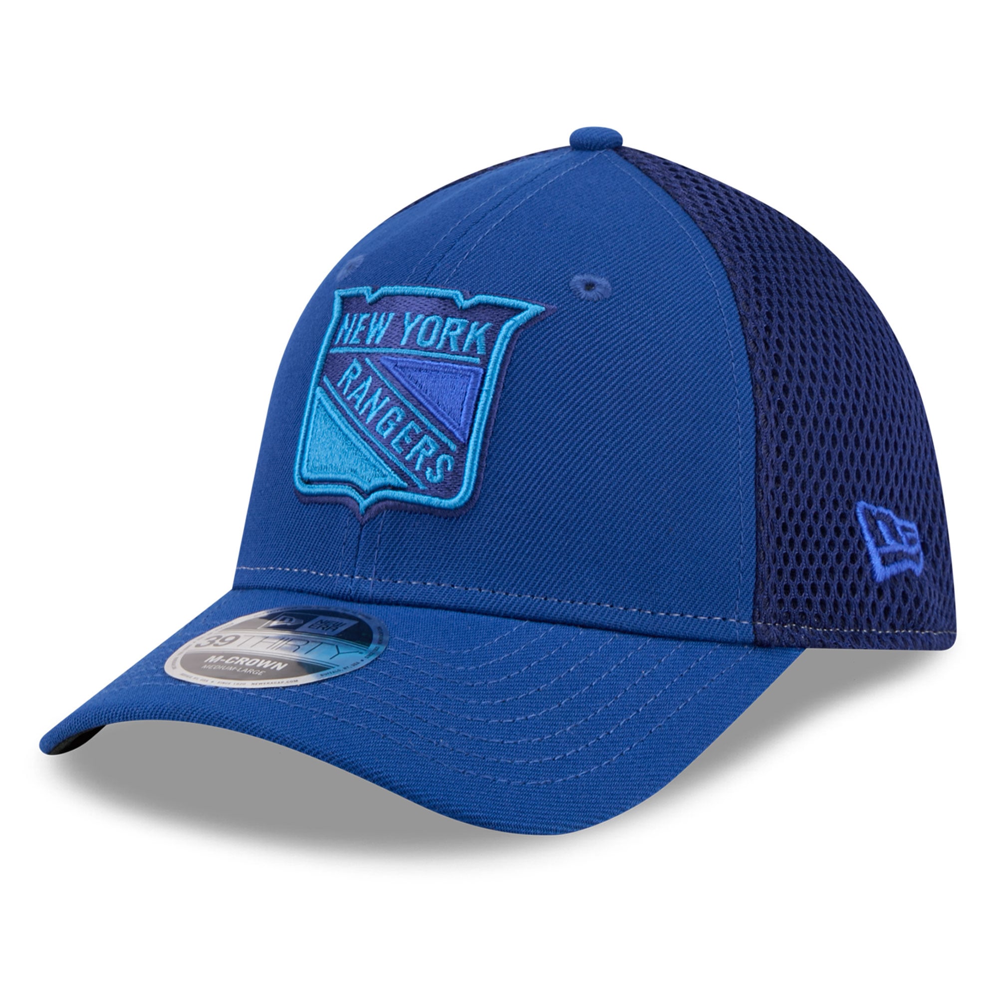 Casquette extensible New Era bleue York Rangers Neo Mesh 39THIRTY M-Crown pour homme