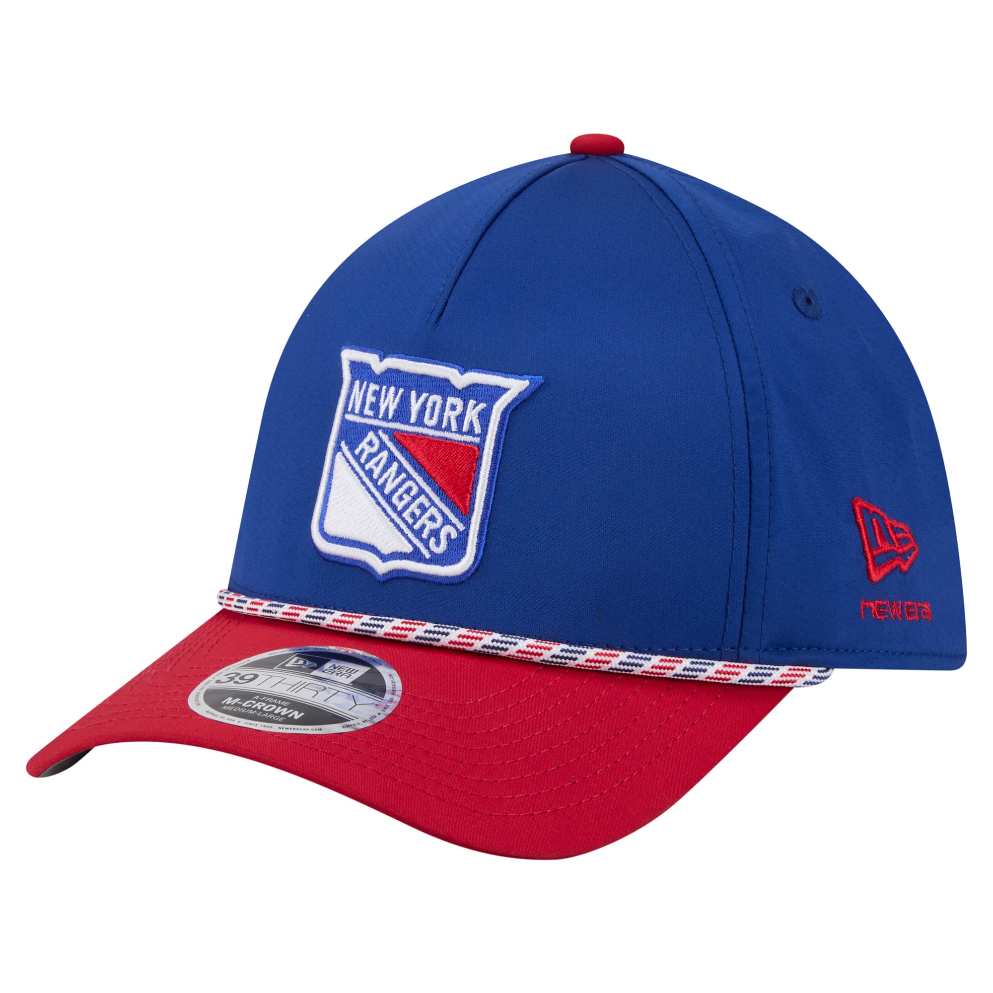 Men's New Era Blue/Red York Rangers 2-Tone Featherweight 39THIRTY A-Frame M-Crown Flex Hat
