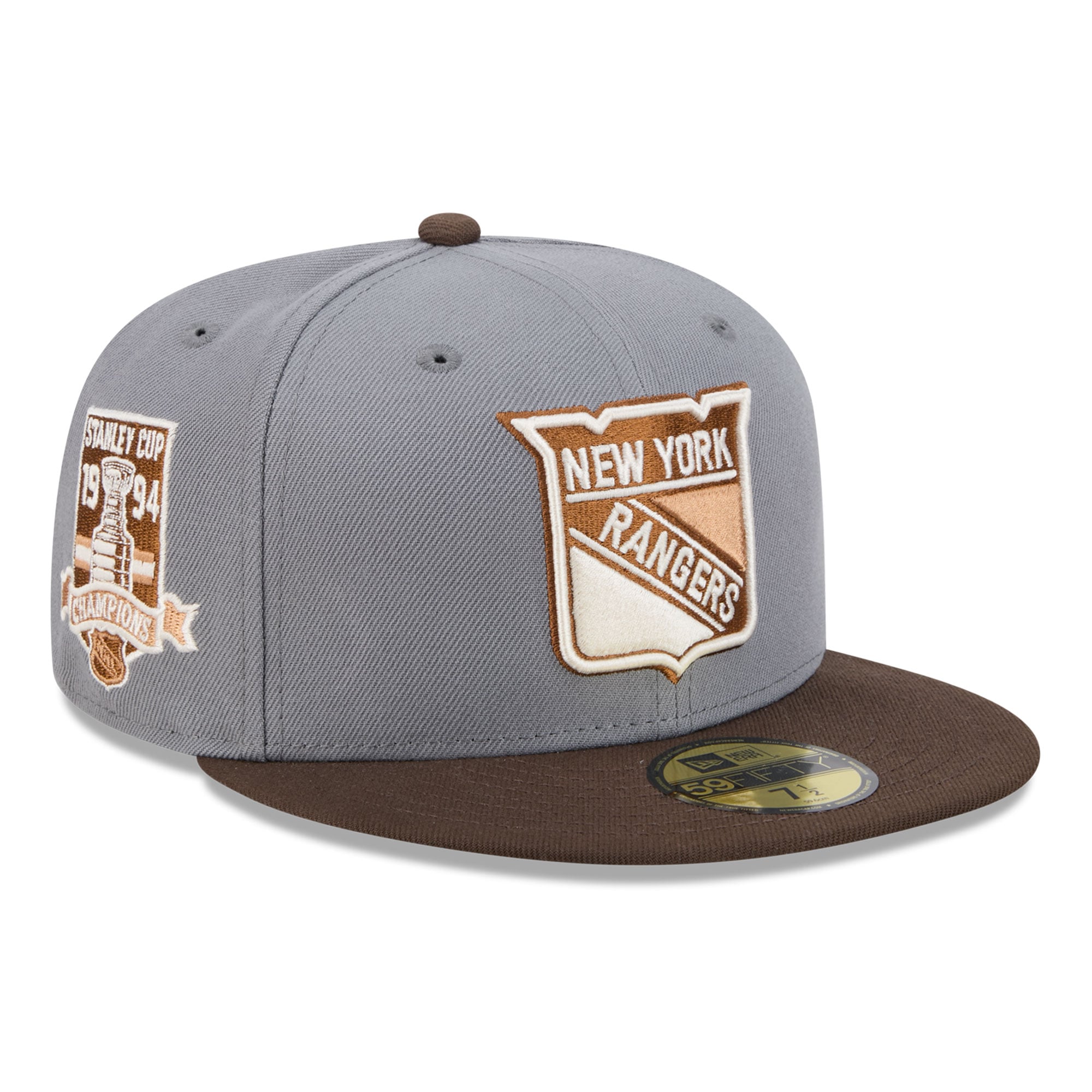 Men's New Era Charcoal/Brown York Rangers Wood Tones 59FIFTY Fitted Hat