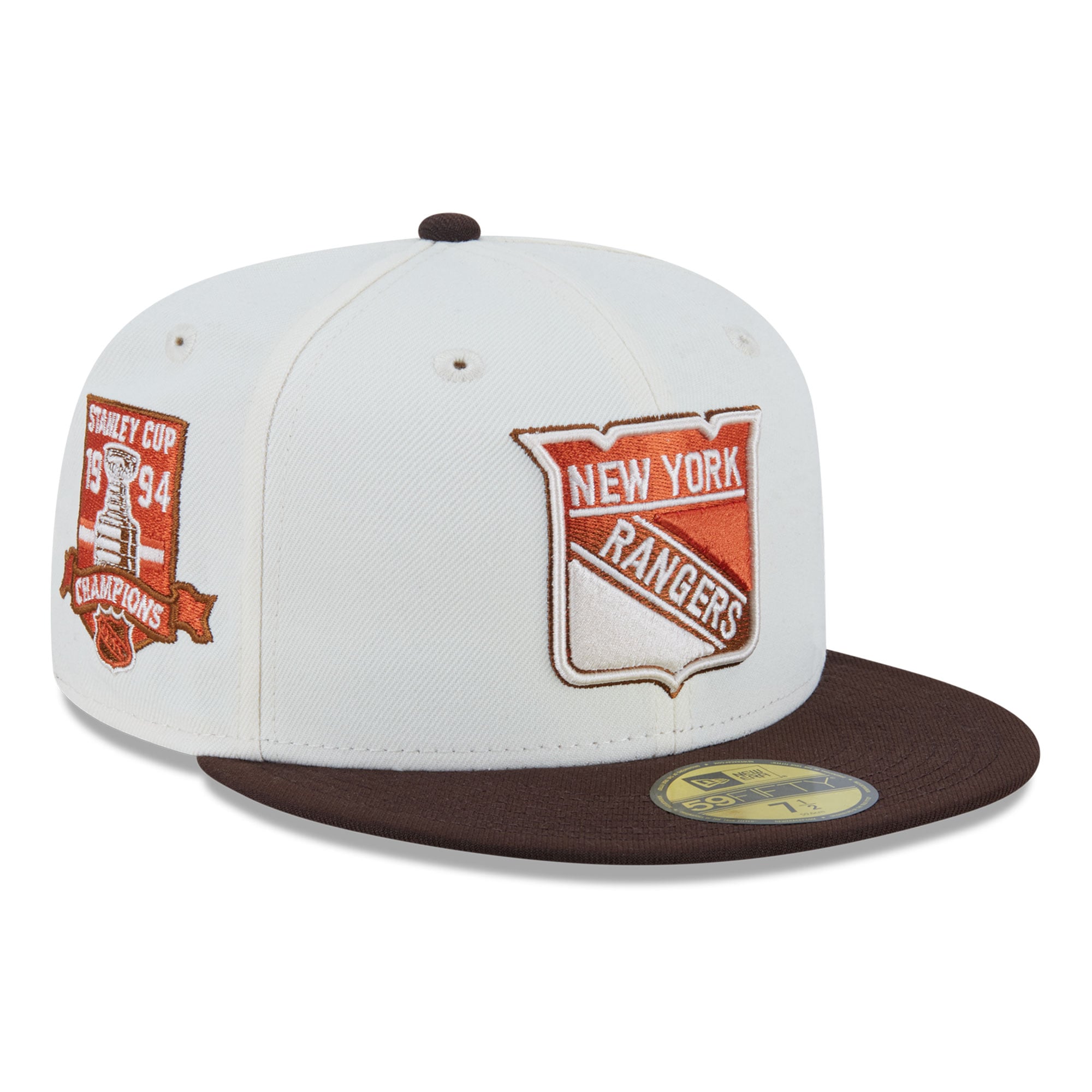 Casquette ajustée New Era 59FIFTY crème pour homme, York Rangers, motif citrouille épicée