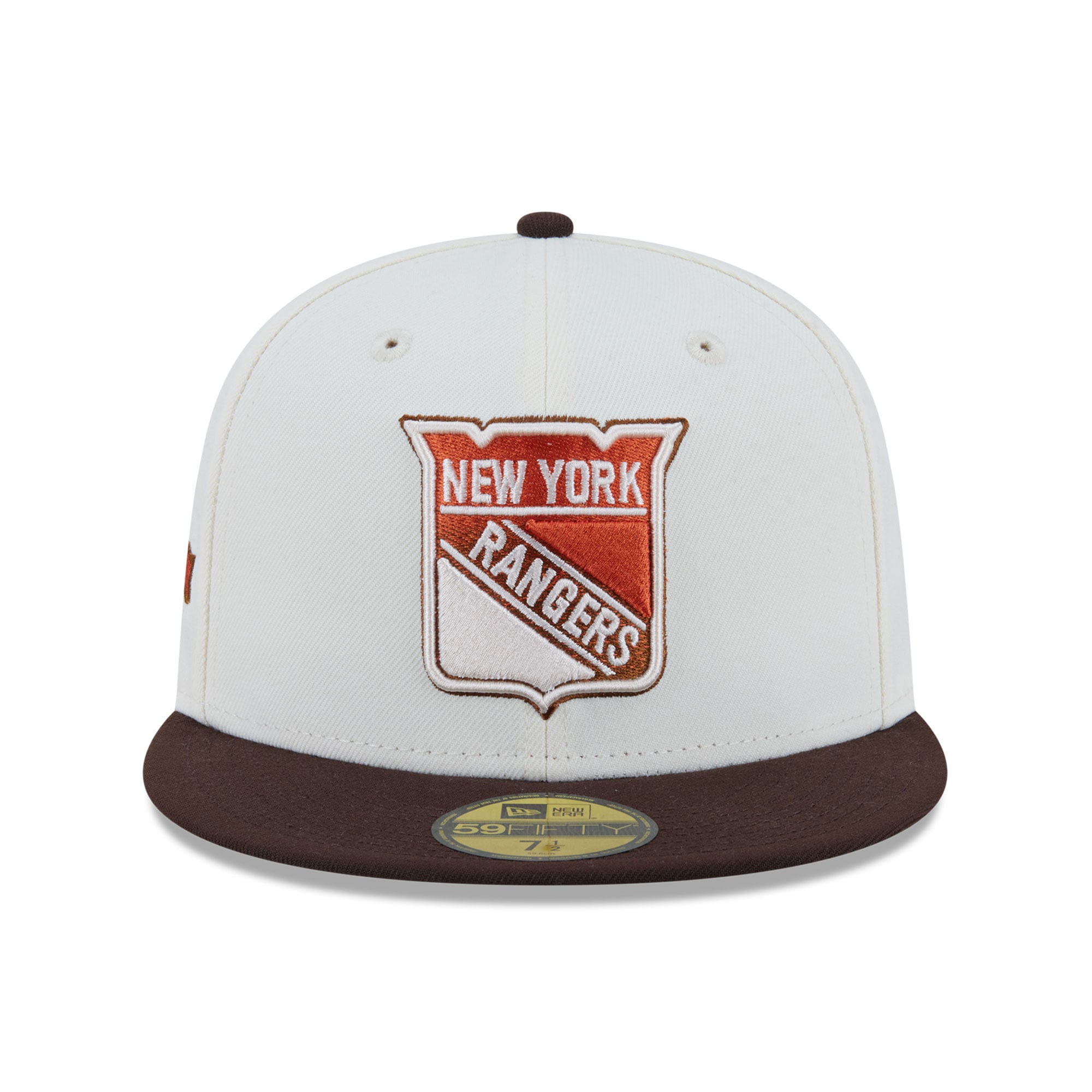 Casquette ajustée New Era 59FIFTY crème pour homme, York Rangers, motif citrouille épicée