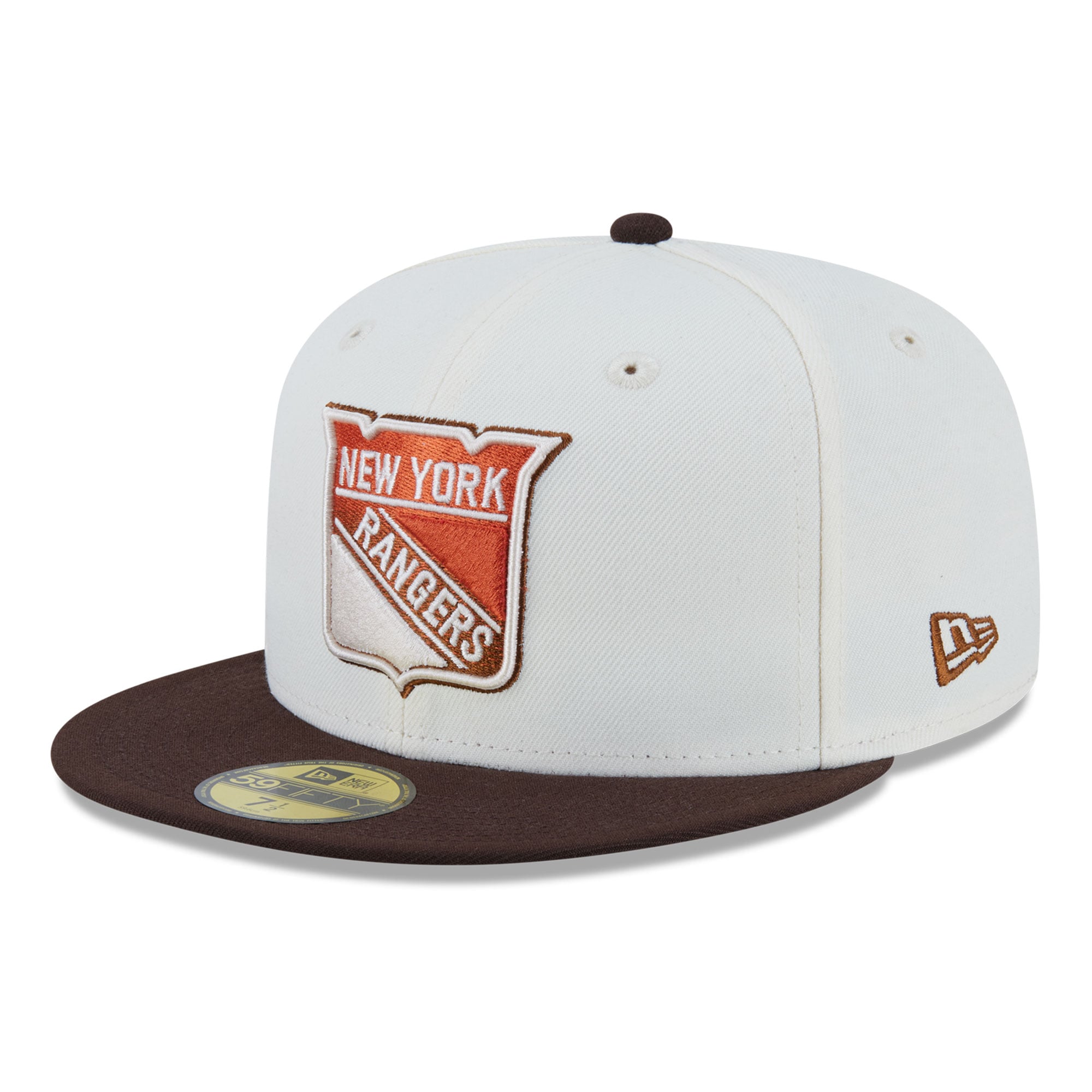 Casquette ajustée New Era 59FIFTY crème pour homme, York Rangers, motif citrouille épicée