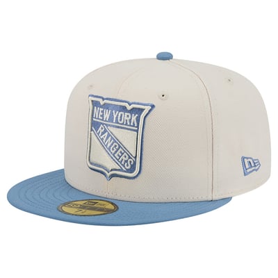 New York Rangers New Era Color Pack Two-Tone 59FIFTY Fitted Hat - Cream/Blue
