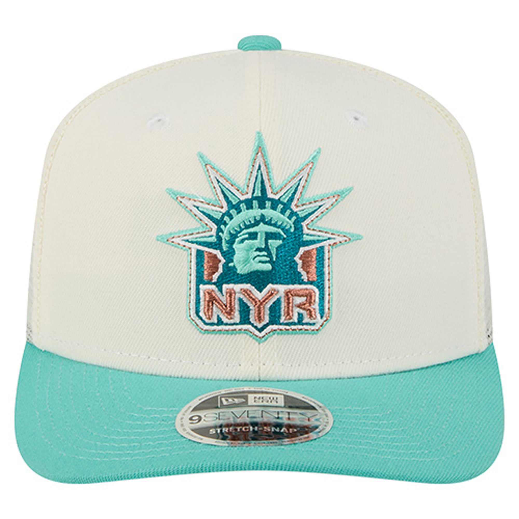 Men's New Era White/Turquoise New York Rangers 9SEVENTY Adjustable Hat
