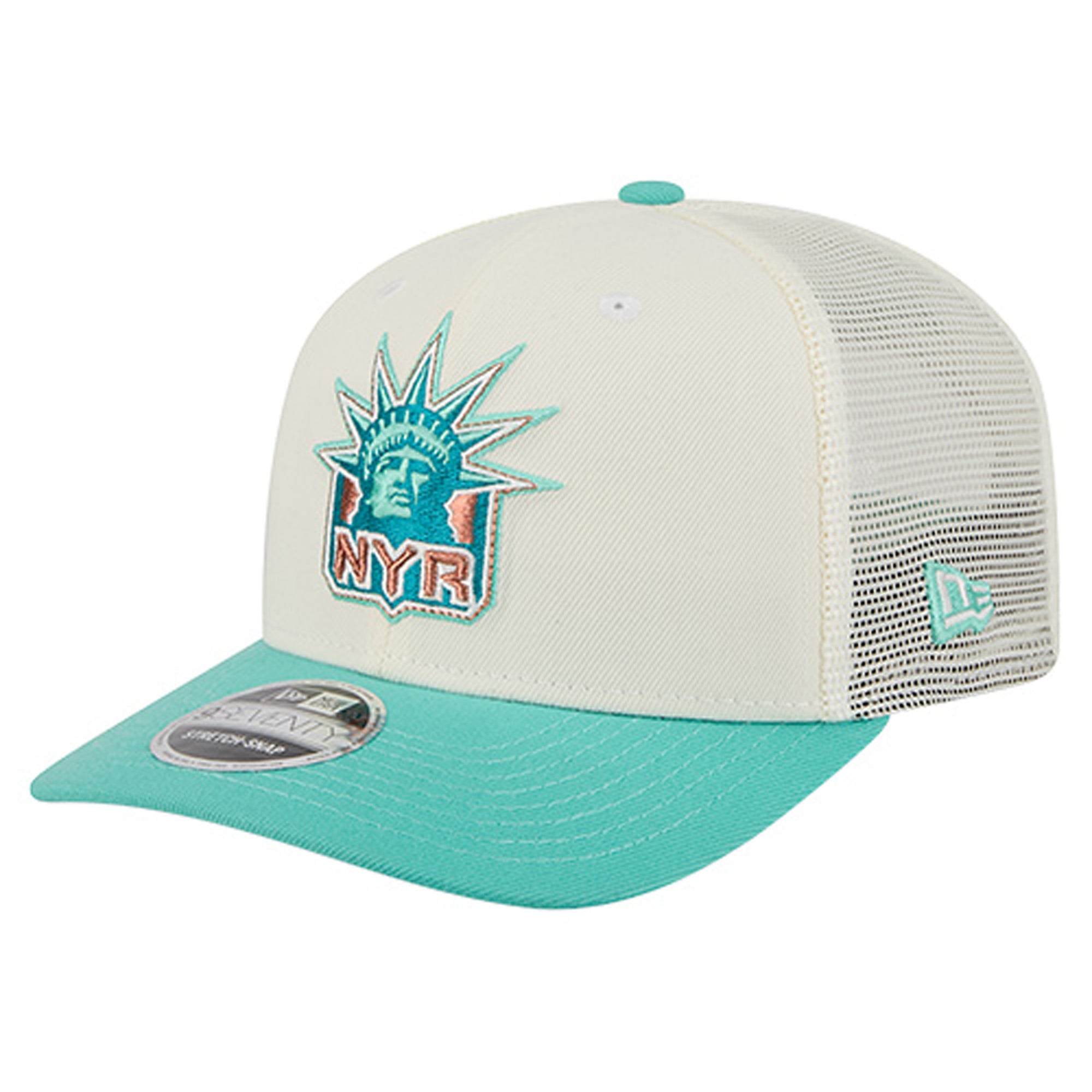 Men's New Era White/Turquoise New York Rangers 9SEVENTY Adjustable Hat