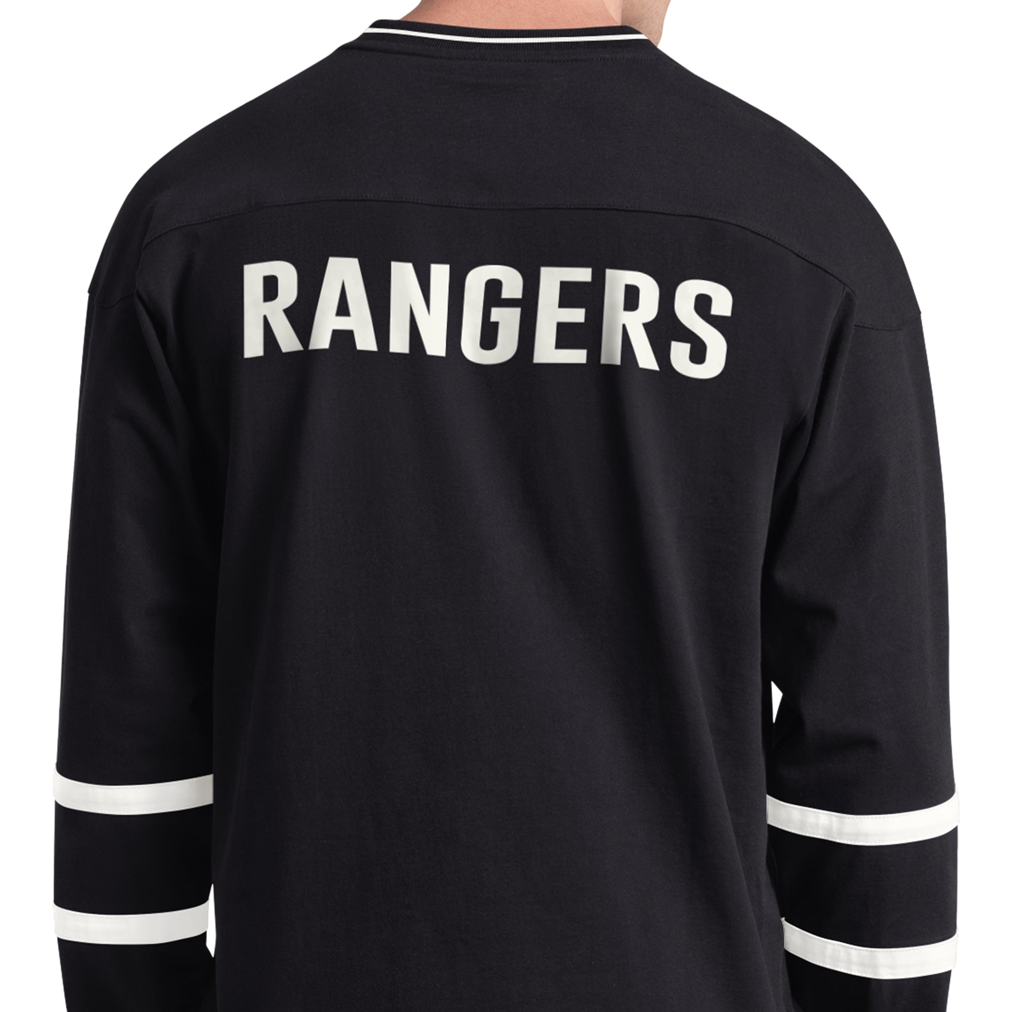 T-shirt à manches longues et col en V Starter noir pour homme