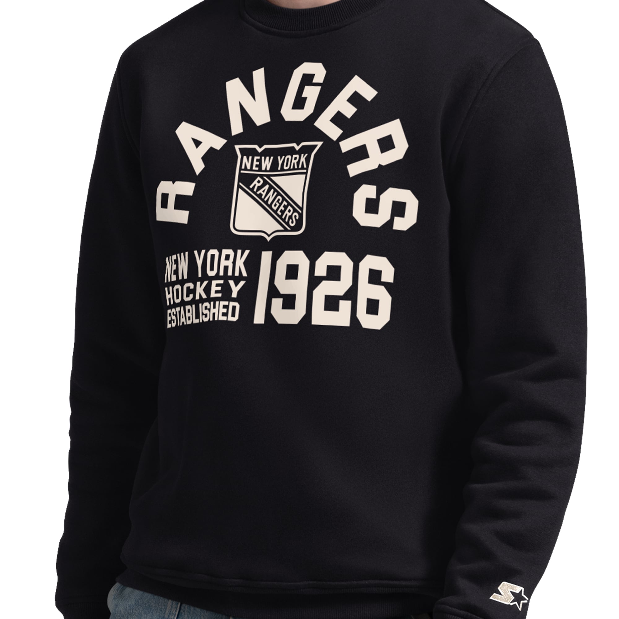Sweat-shirt Starter noir pour homme, édition spéciale après-match des Rangers de New York