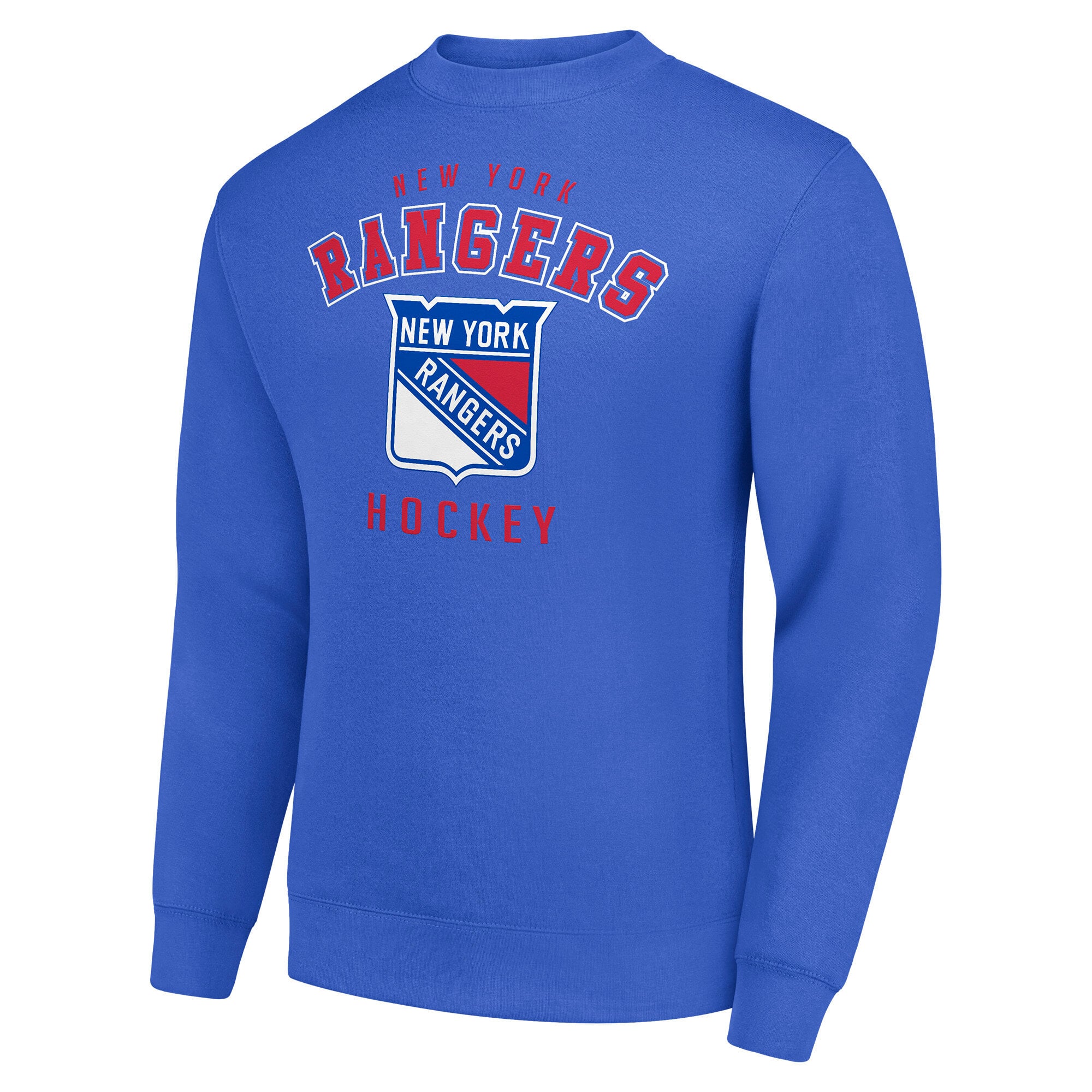 Men's Starter  Blue New York Rangers Team Logo Fleece Pullover Sweatshirt
