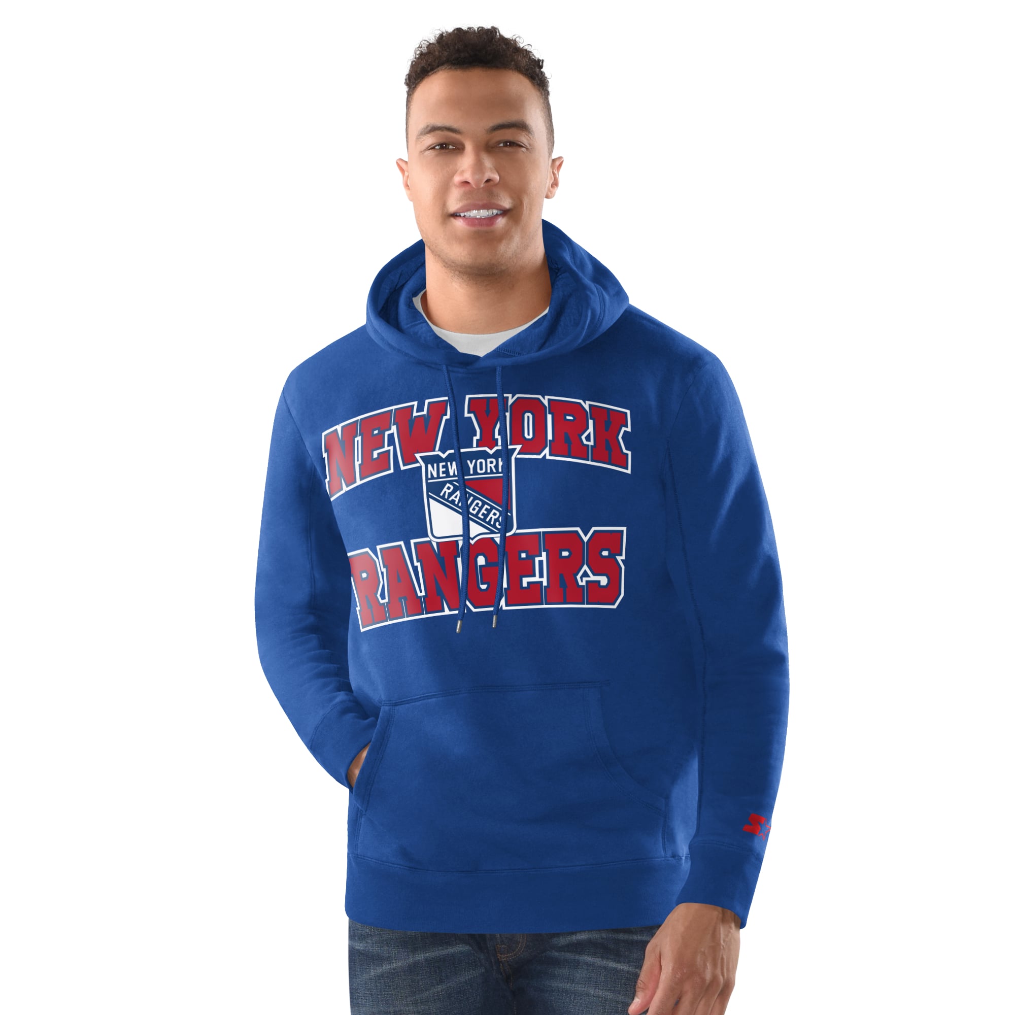 Men's Starter  Blue New York Rangers Two-Pack Hoodie & Knit Hat Set