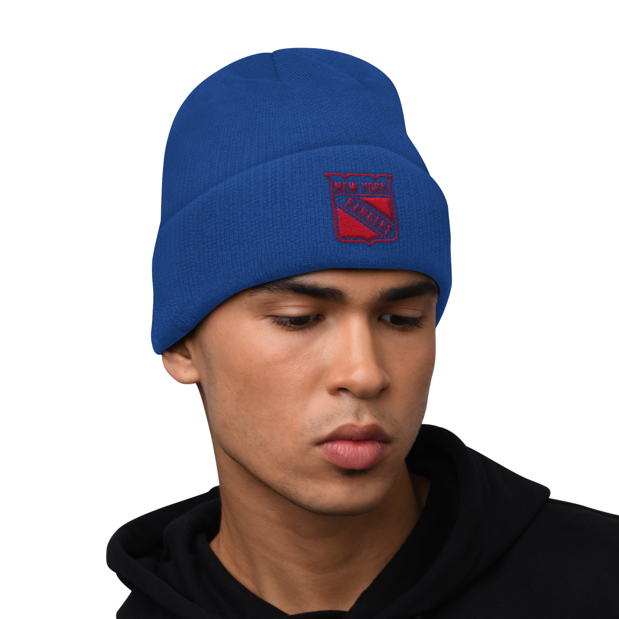 Men's Starter  Blue New York Rangers Two-Pack Hoodie & Knit Hat Set