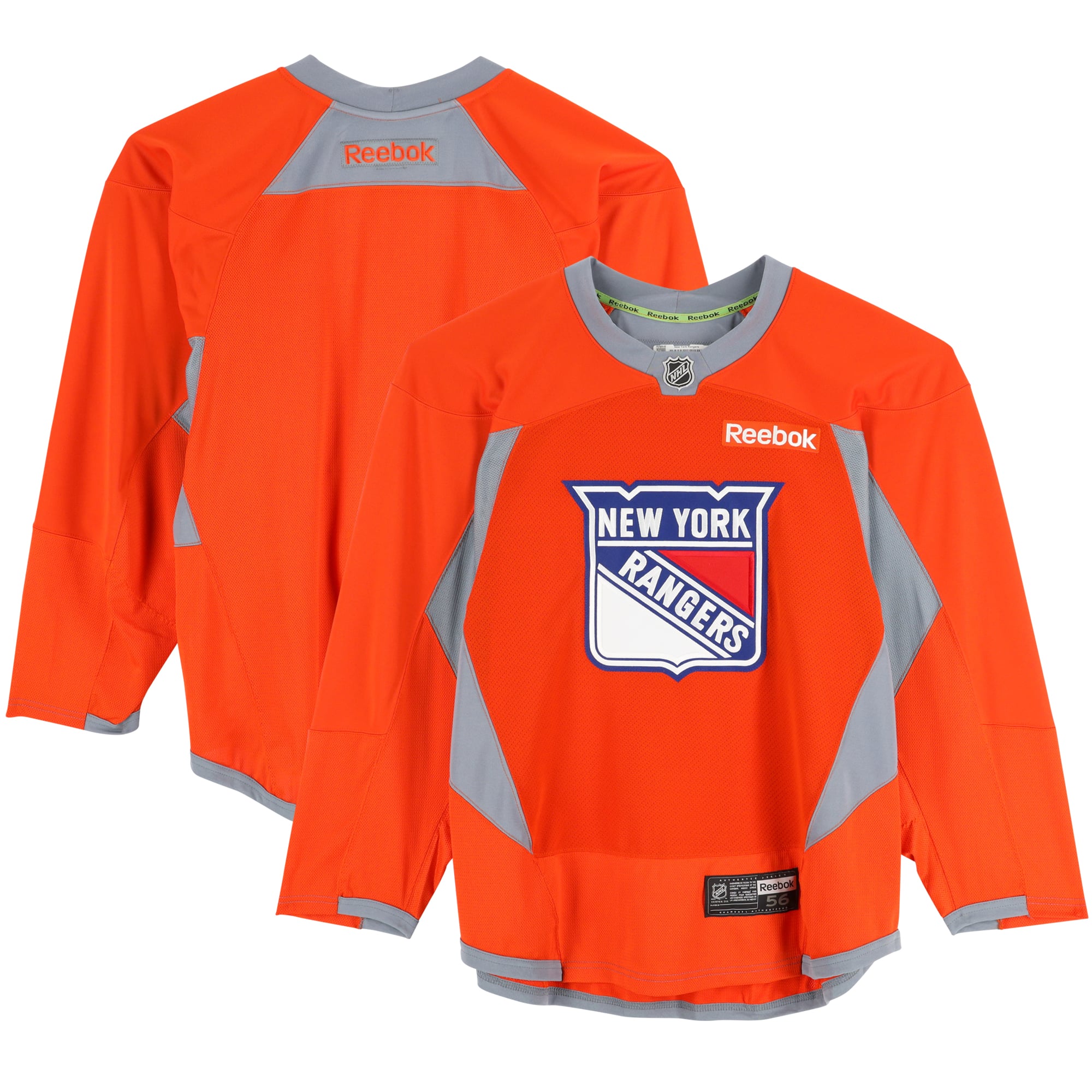New York Rangers Practice-Used Orange Jersey - Size 56