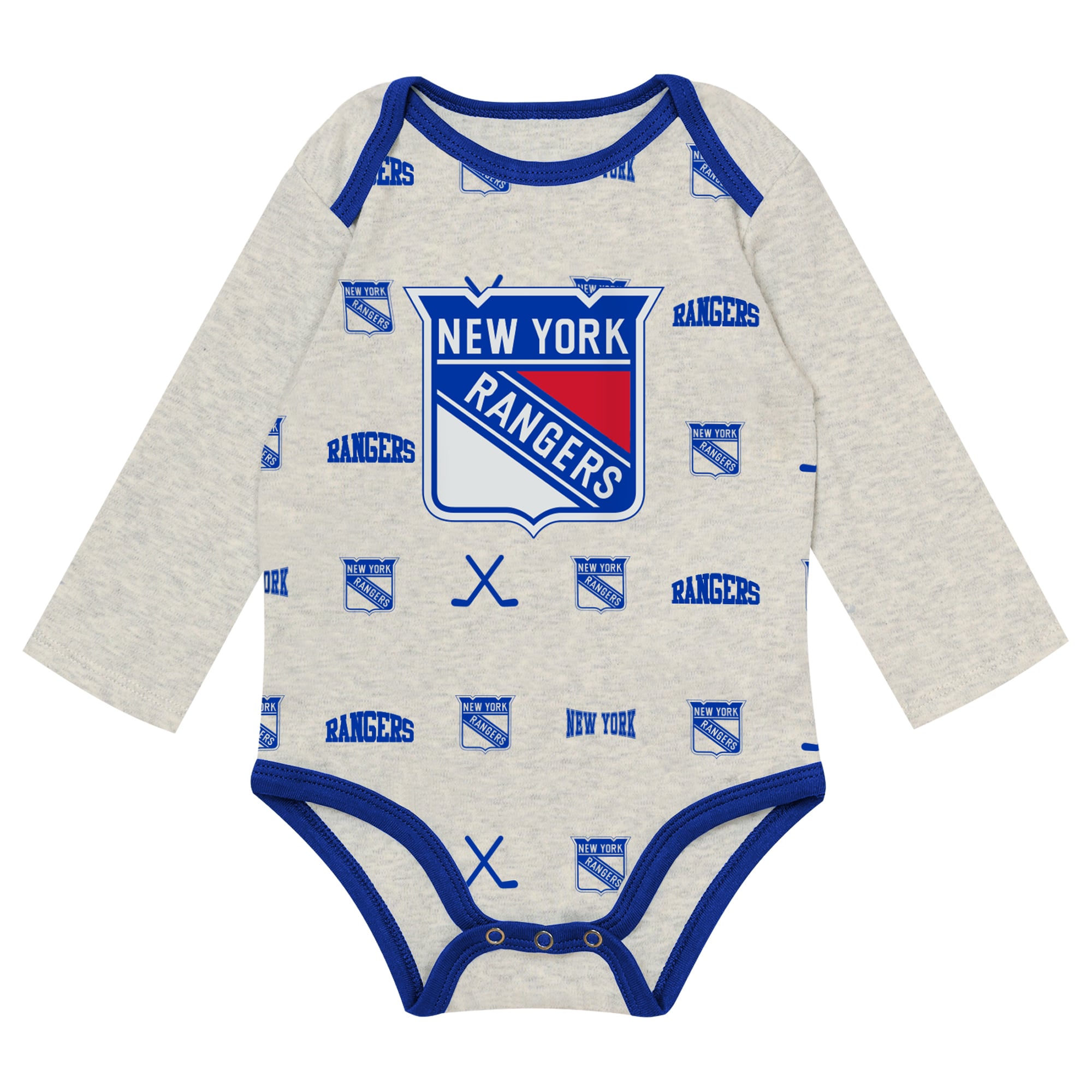 Newborn Outerstuff  Heathered Bone New York Rangers Huddles and Giggles Three-Piece Set
